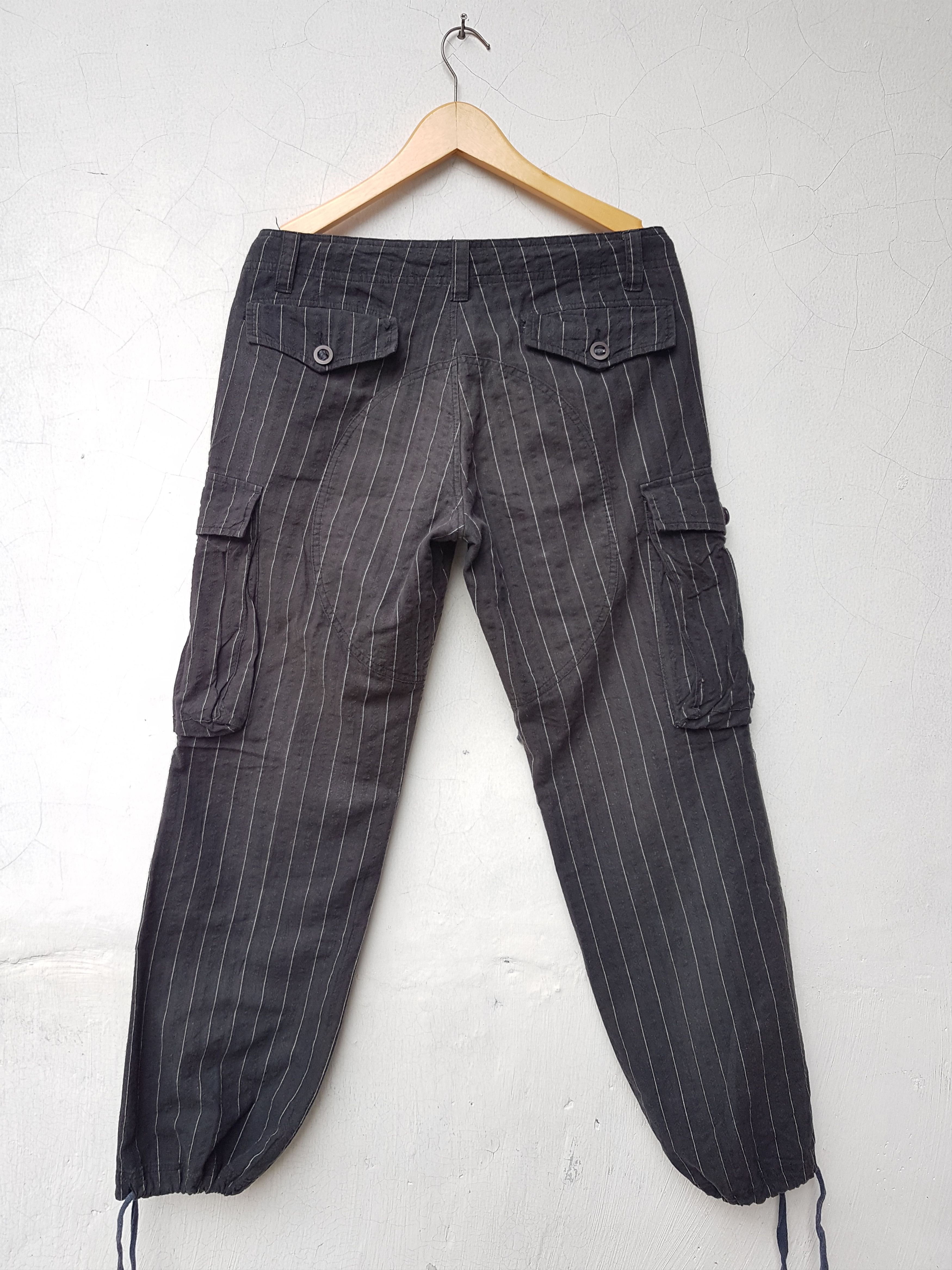 Japanese Brand Pinstripe Drawstring Herringbone (HBT) Tactical Elbow Pants Size US 30 / EU 46 - 2 Thumbnail