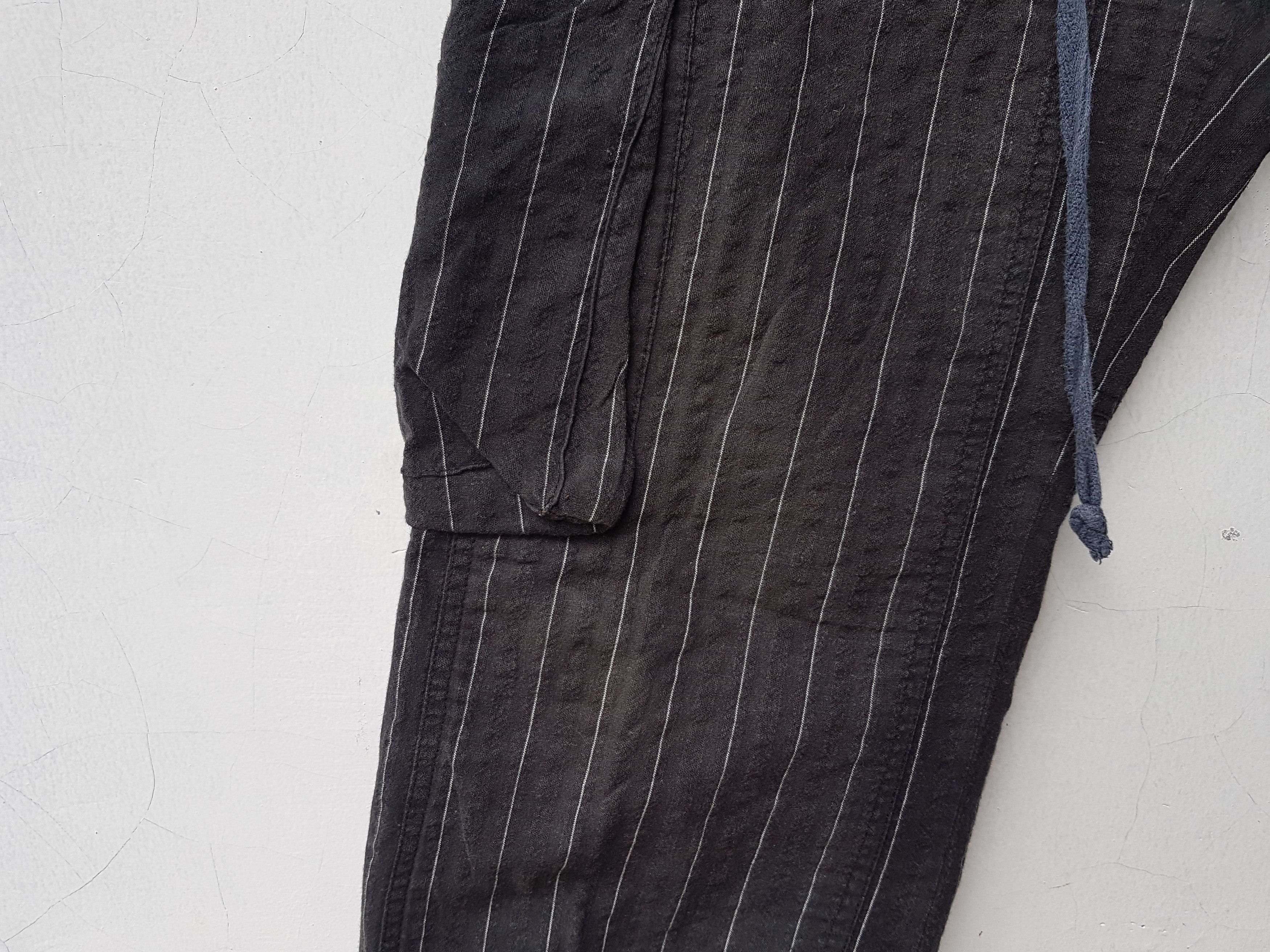 Japanese Brand Pinstripe Drawstring Herringbone (HBT) Tactical Elbow Pants Size US 30 / EU 46 - 4 Thumbnail