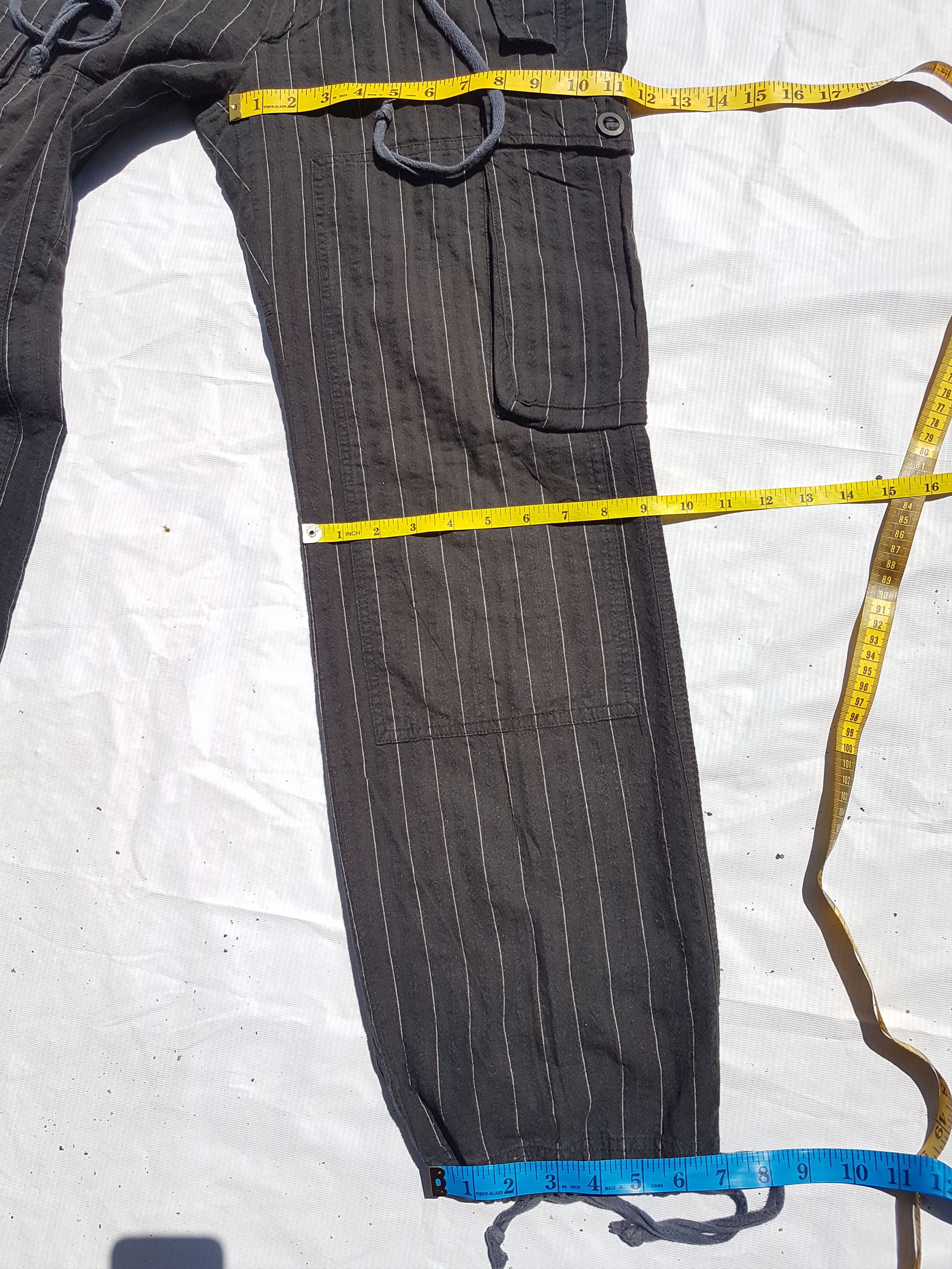 Japanese Brand Pinstripe Drawstring Herringbone (HBT) Tactical Elbow Pants Size US 30 / EU 46 - 9 Thumbnail