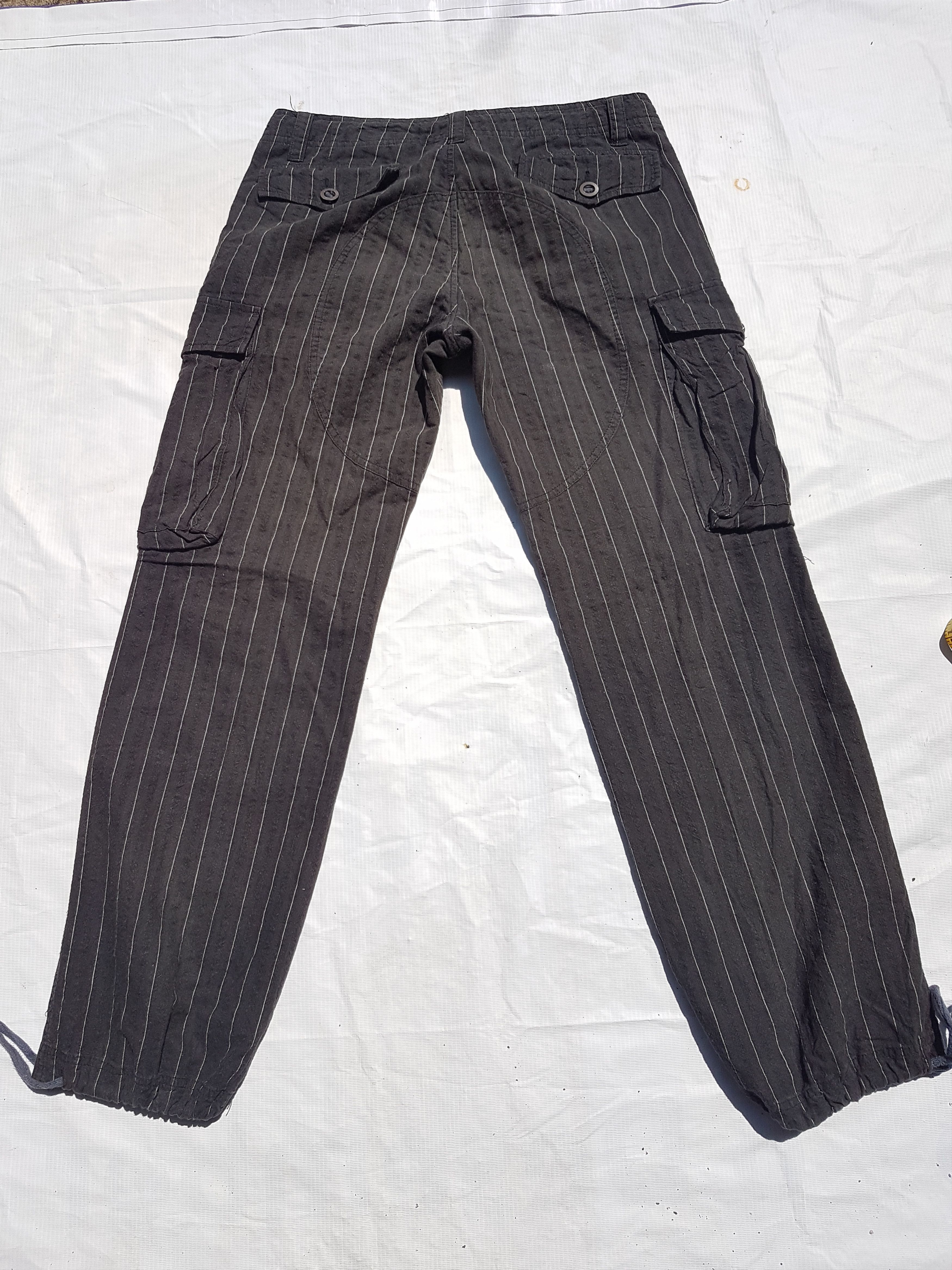 Japanese Brand Pinstripe Drawstring Herringbone (HBT) Tactical Elbow Pants Size US 30 / EU 46 - 14 Thumbnail