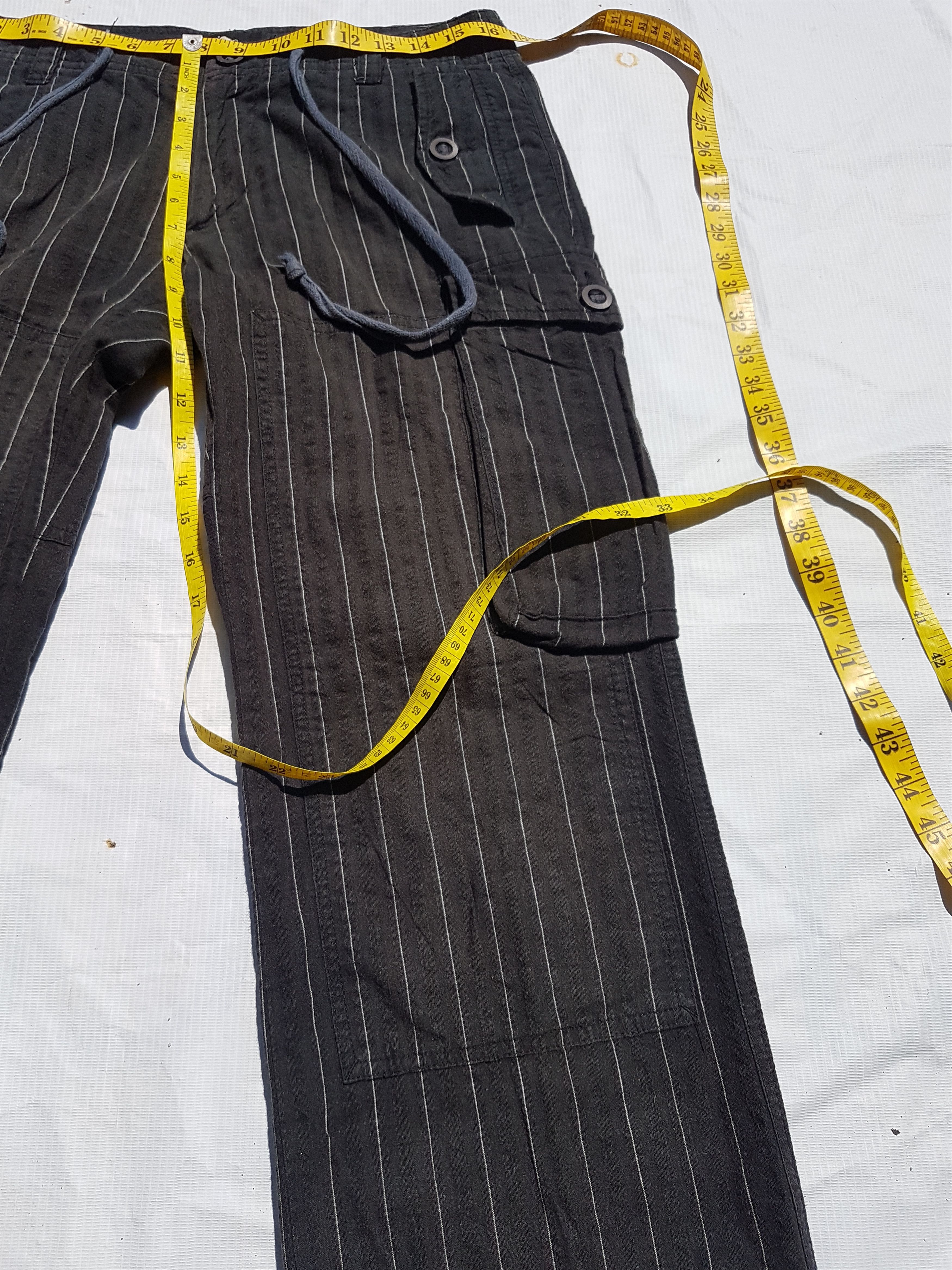 Japanese Brand Pinstripe Drawstring Herringbone (HBT) Tactical Elbow Pants Size US 30 / EU 46 - 11 Thumbnail