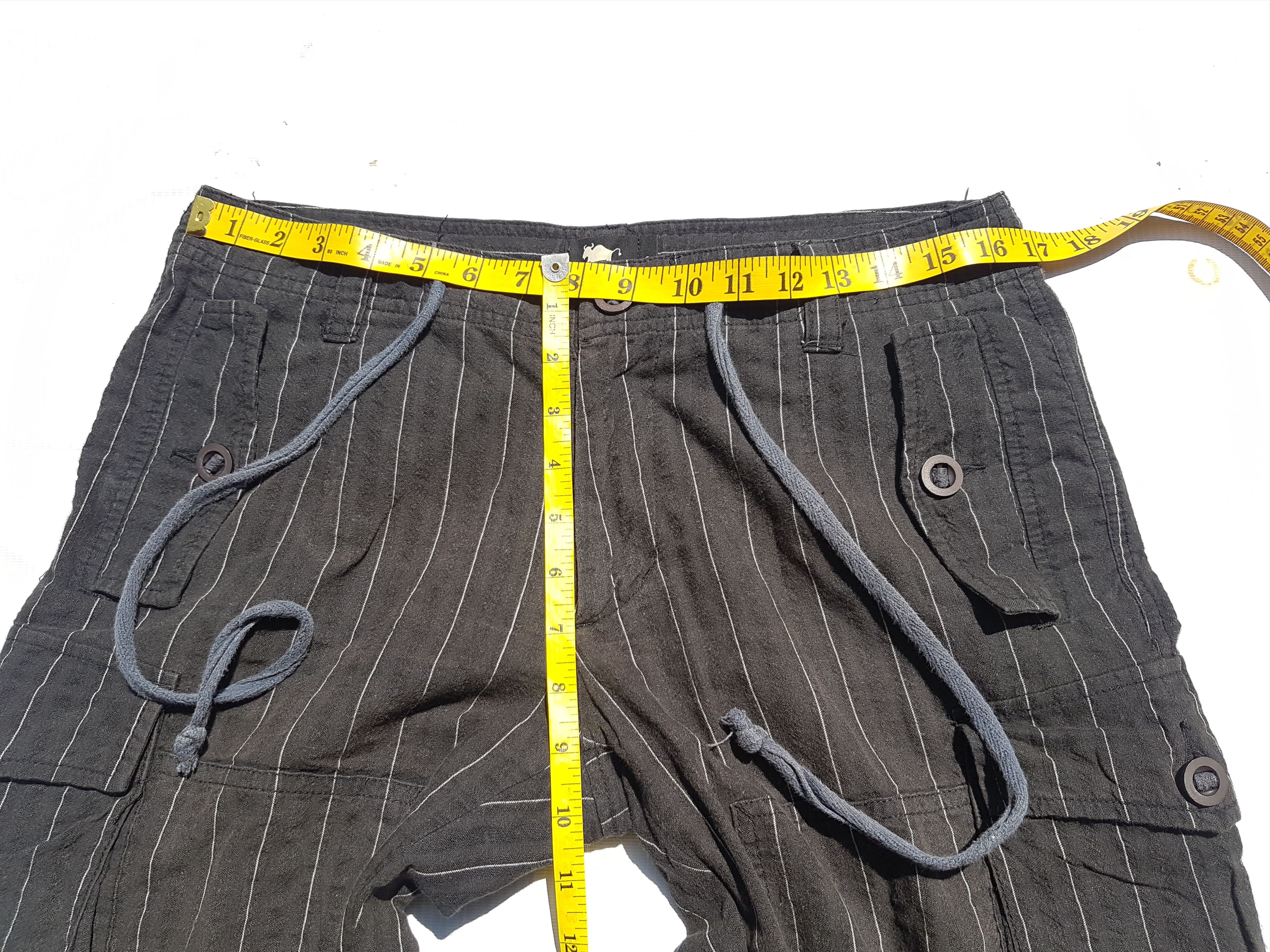 Japanese Brand Pinstripe Drawstring Herringbone (HBT) Tactical Elbow Pants Size US 30 / EU 46 - 12 Thumbnail
