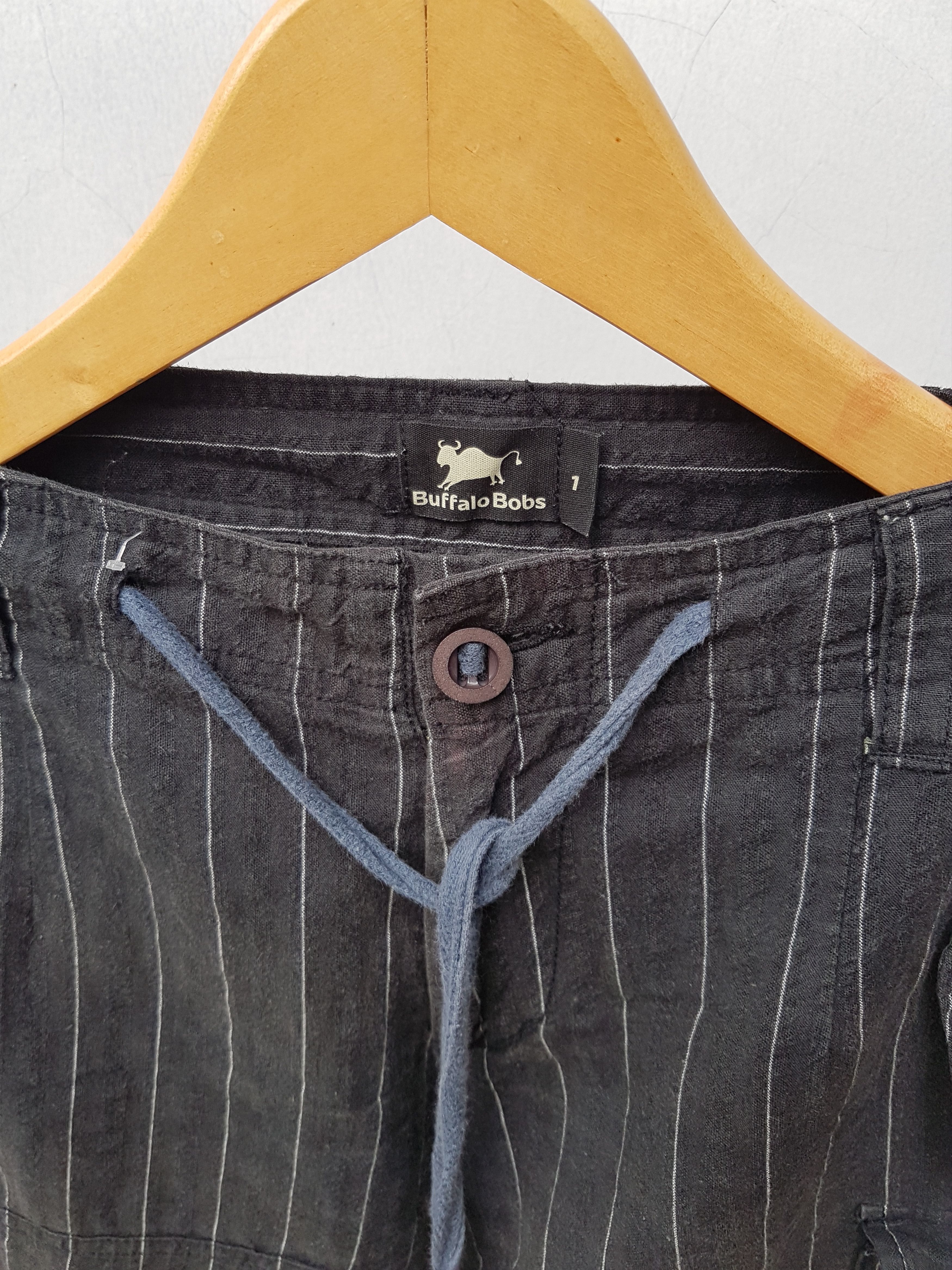 Japanese Brand Pinstripe Drawstring Herringbone (HBT) Tactical Elbow Pants Size US 30 / EU 46 - 7 Thumbnail