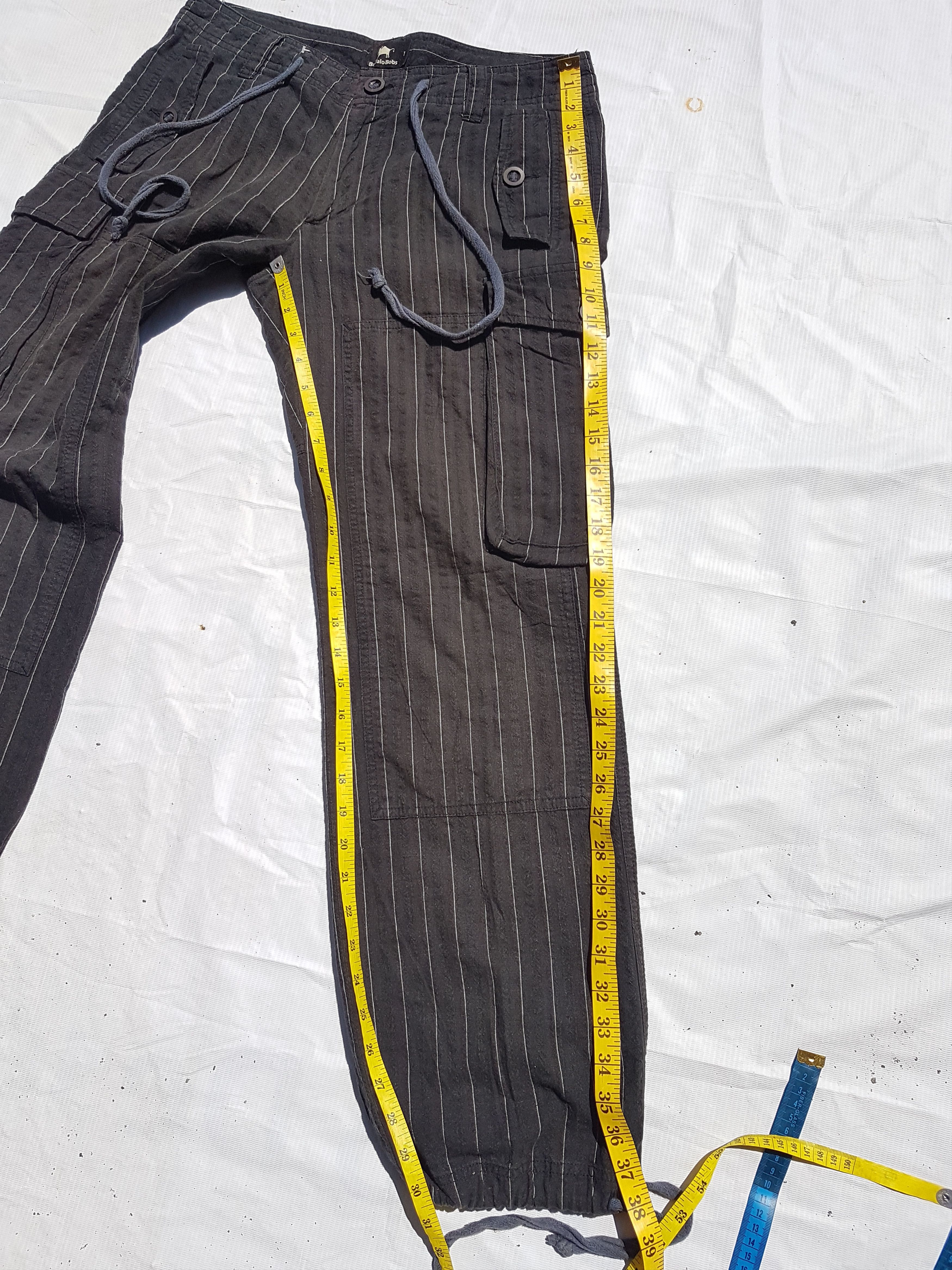 Japanese Brand Pinstripe Drawstring Herringbone (HBT) Tactical Elbow Pants Size US 30 / EU 46 - 10 Thumbnail