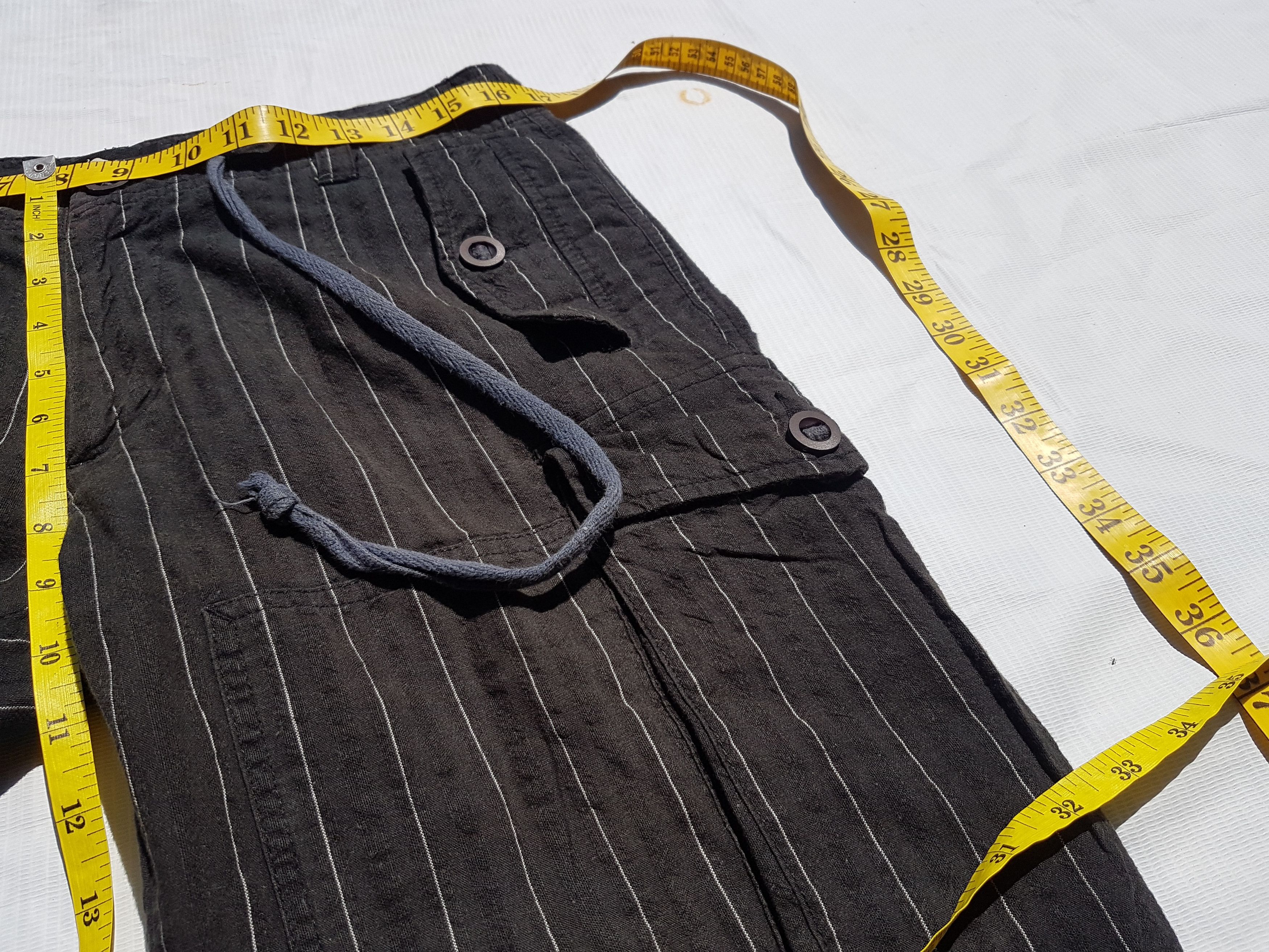 Japanese Brand Pinstripe Drawstring Herringbone (HBT) Tactical Elbow Pants Size US 30 / EU 46 - 16 Thumbnail