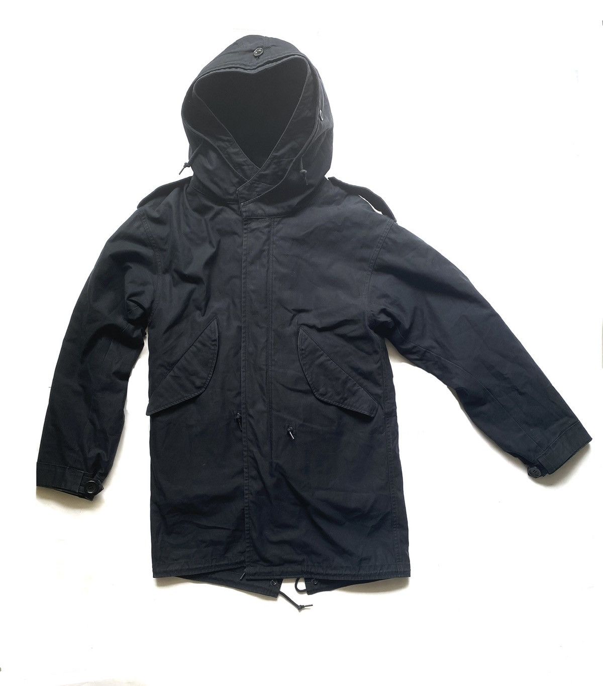 image of Lad Musician Mod Fishtail Parkas With Detachable Shearling in Black, Men's (Size Small)