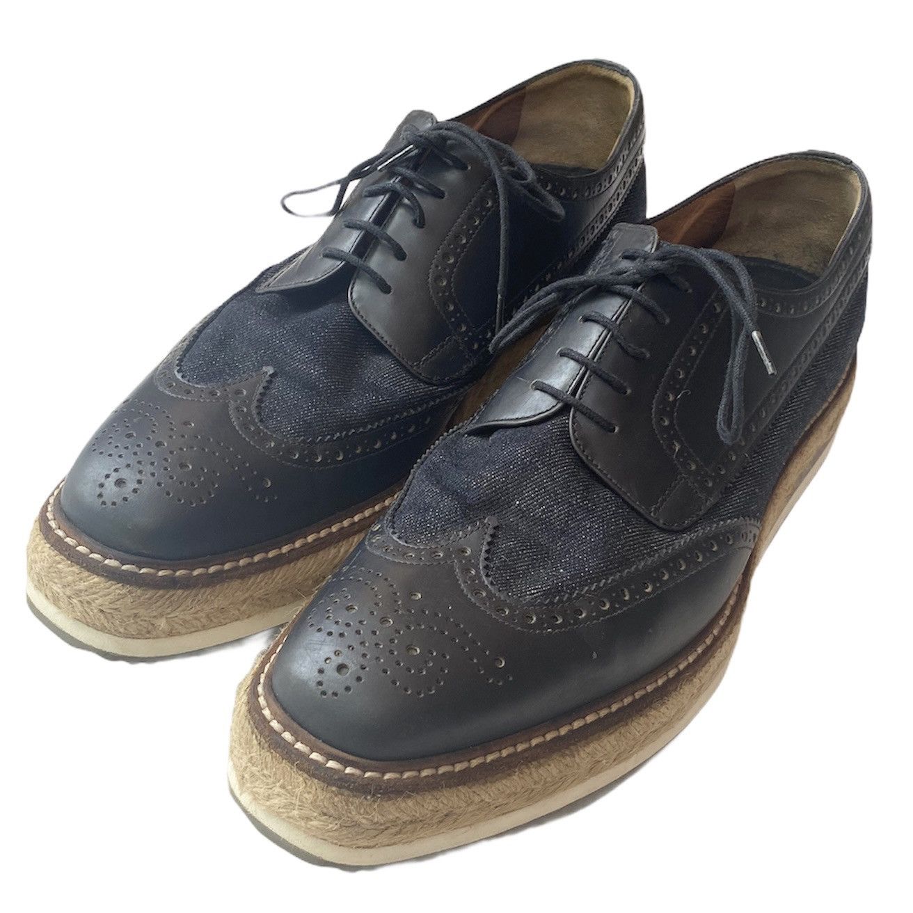 Prada Prada Leather And Denim Espadrilles Creepers Size US 10 / EU 43 - 1 Thumbnail