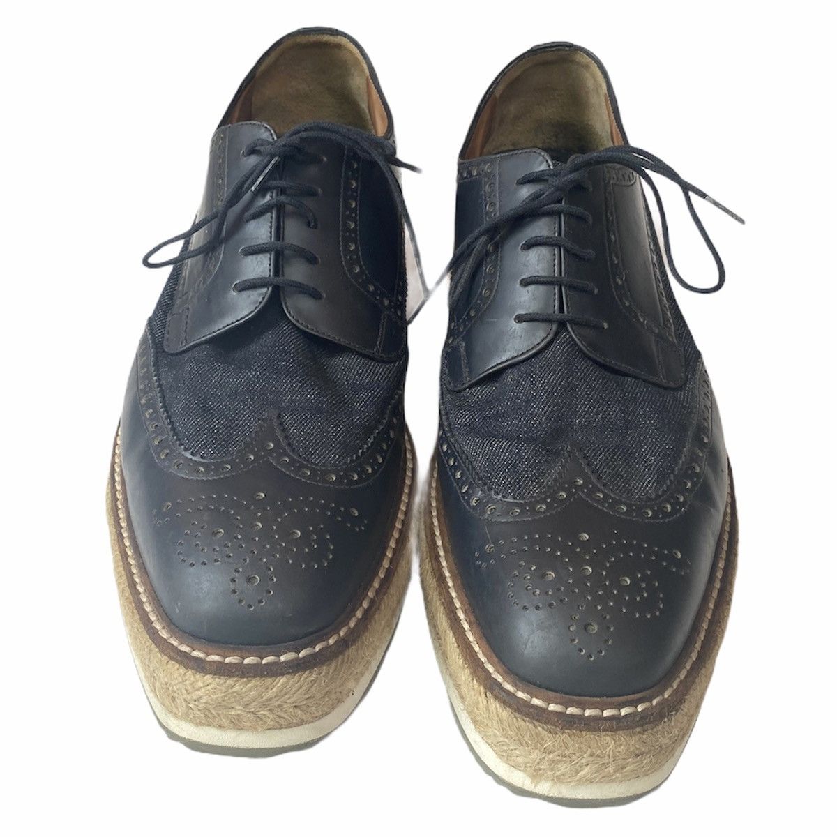 Prada Prada Leather And Denim Espadrilles Creepers Size US 10 / EU 43 - 3 Thumbnail