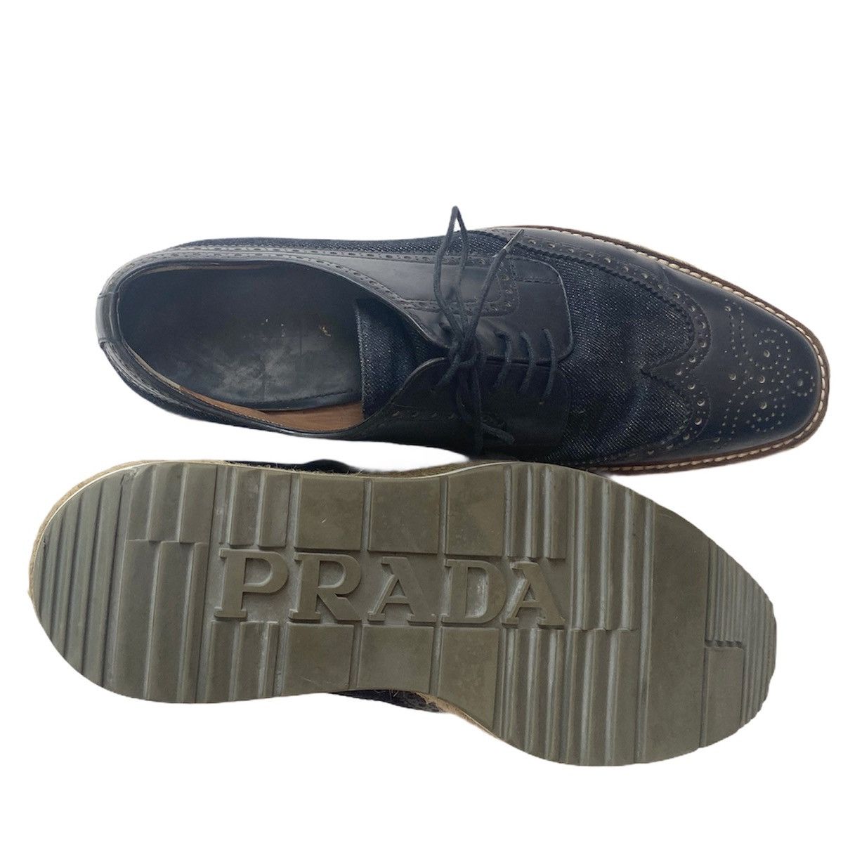 Prada Prada Leather And Denim Espadrilles Creepers Size US 10 / EU 43 - 5 Thumbnail