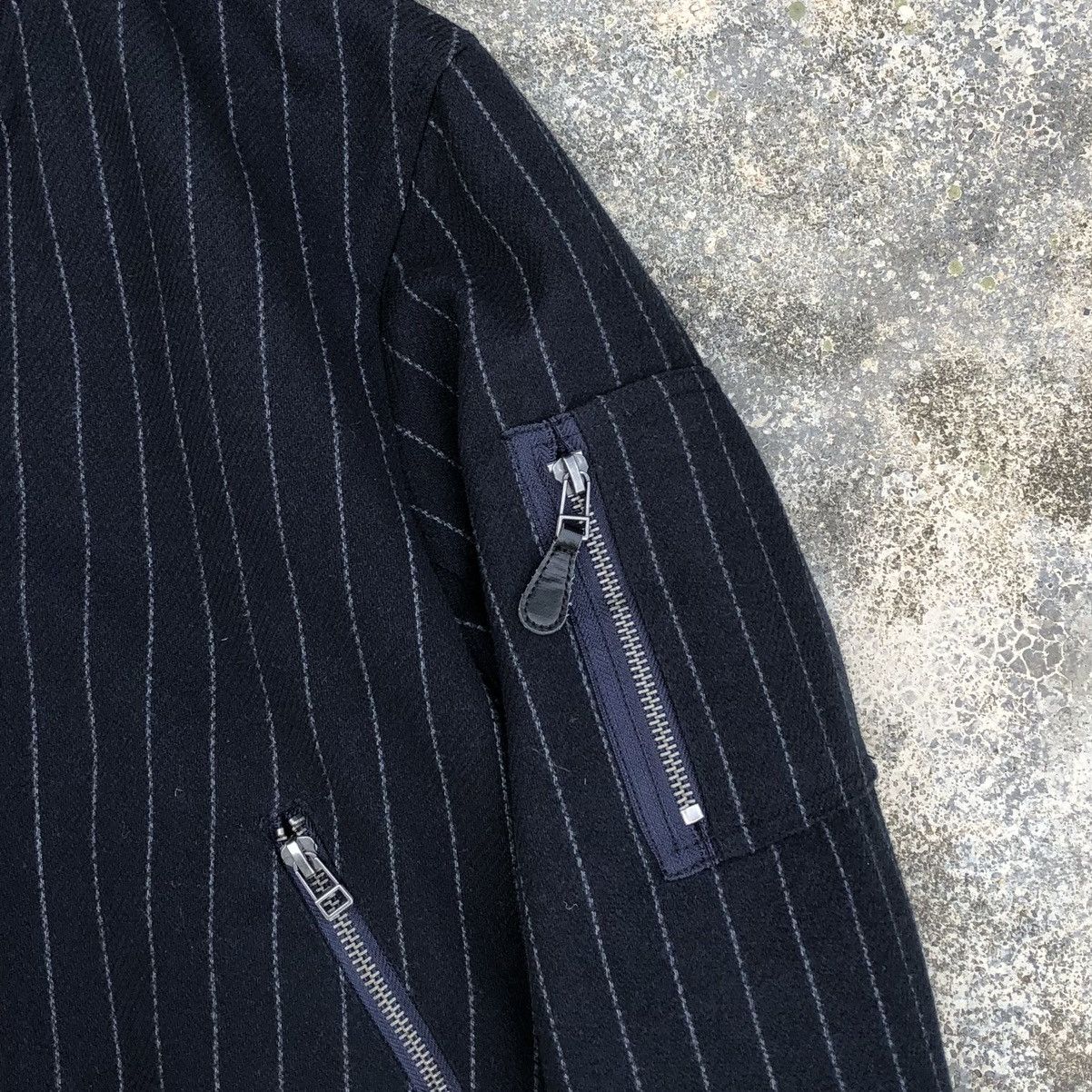 Vintage Japanese Brand Gu Striped Black Bomber Jacket Size US S / EU 44-46 / 1 - 10 Thumbnail
