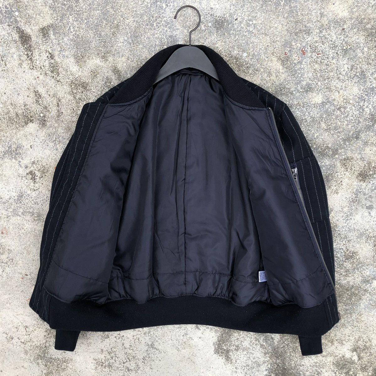 Vintage Japanese Brand Gu Striped Black Bomber Jacket Size US S / EU 44-46 / 1 - 5 Thumbnail