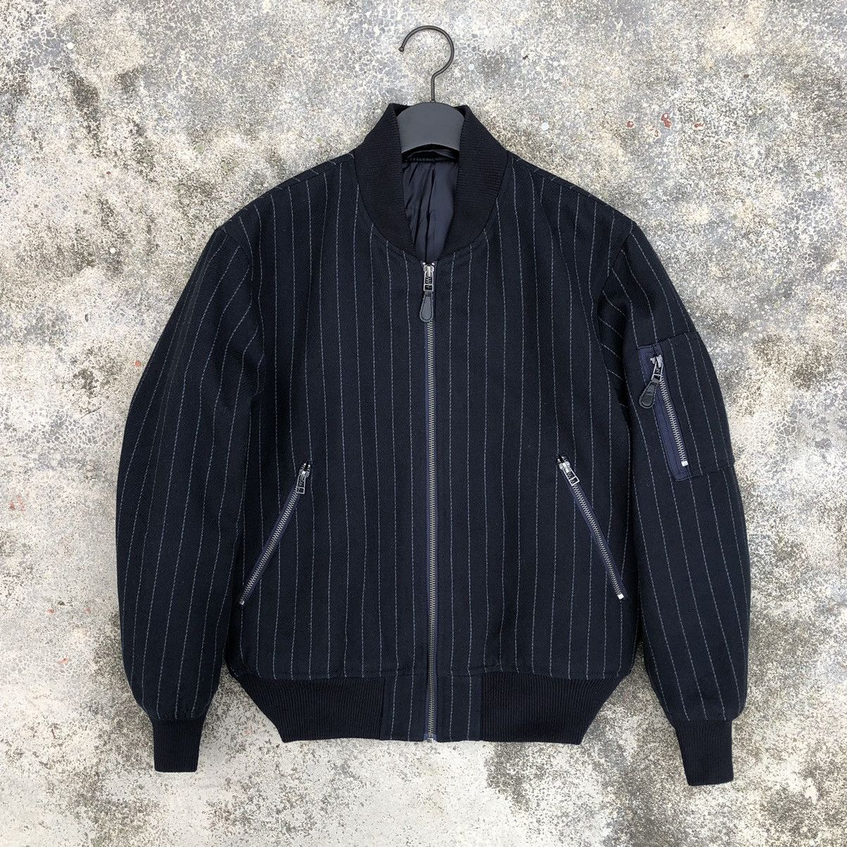 Vintage Japanese Brand Gu Striped Black Bomber Jacket Size US S / EU 44-46 / 1 - 9 Thumbnail
