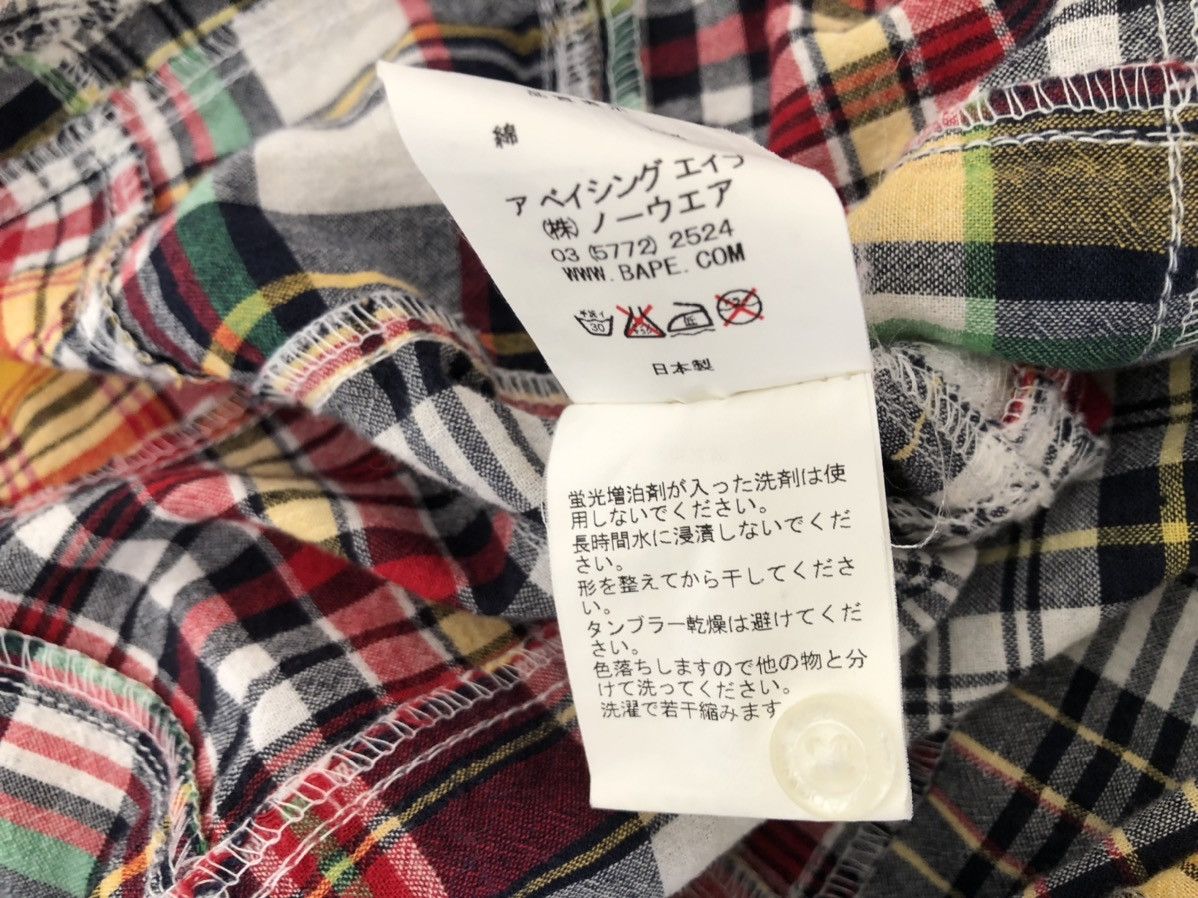 Bape VTG A Bathing Ape Japan Multi Color Patchwork Button Shirt Size US S / EU 44-46 / 1 - 19 Thumbnail