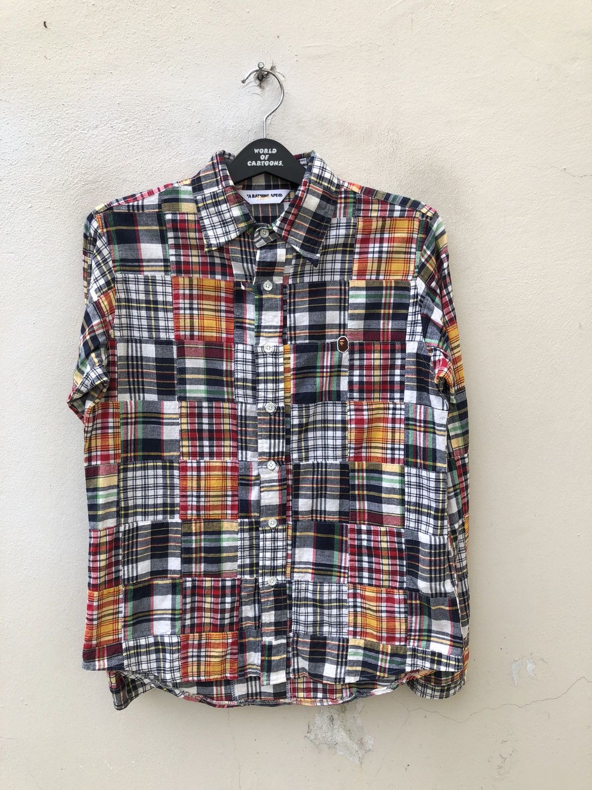 Bape VTG A Bathing Ape Japan Multi Color Patchwork Button Shirt Size US S / EU 44-46 / 1 - 10 Thumbnail