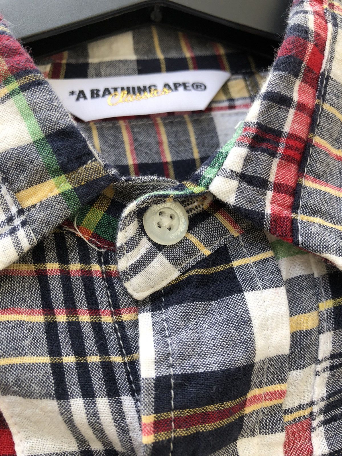 Bape VTG A Bathing Ape Japan Multi Color Patchwork Button Shirt Size US S / EU 44-46 / 1 - 7 Thumbnail