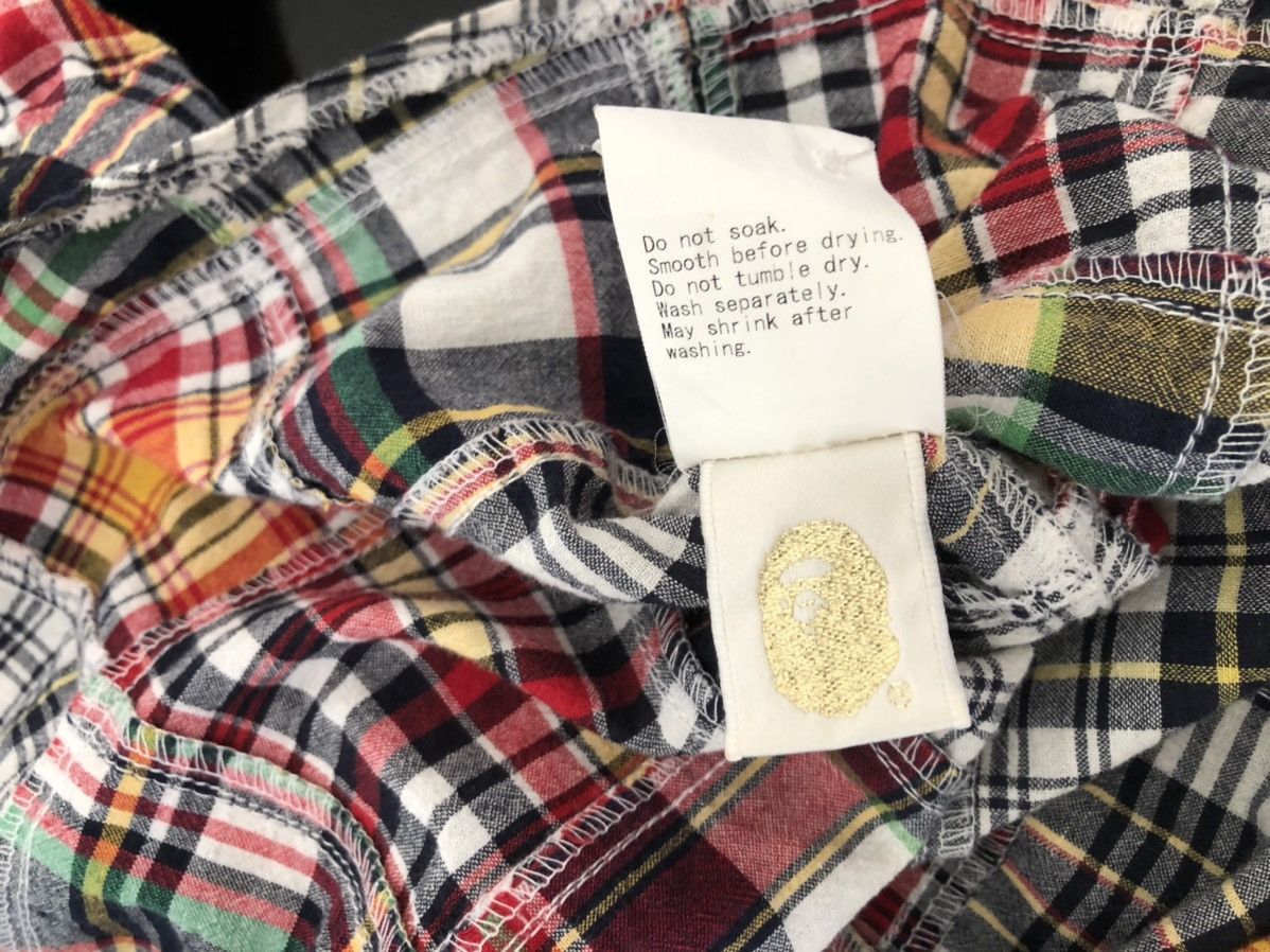 Bape VTG A Bathing Ape Japan Multi Color Patchwork Button Shirt Size US S / EU 44-46 / 1 - 20 Thumbnail