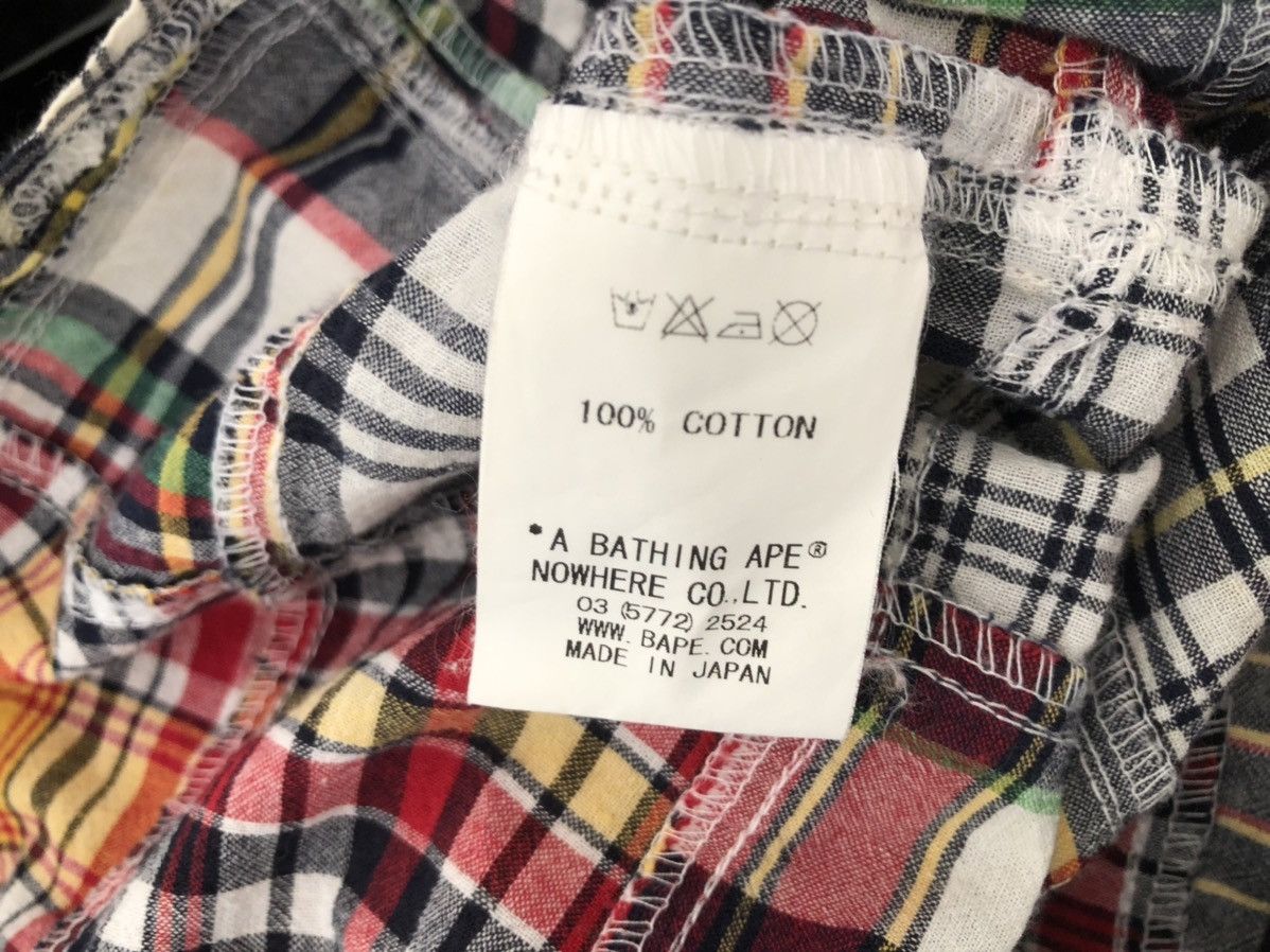 Bape VTG A Bathing Ape Japan Multi Color Patchwork Button Shirt Size US S / EU 44-46 / 1 - 18 Thumbnail