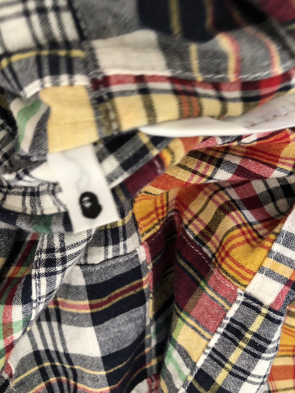 Bape VTG A Bathing Ape Japan Multi Color Patchwork Button Shirt Size US S / EU 44-46 / 1 - 17 Thumbnail