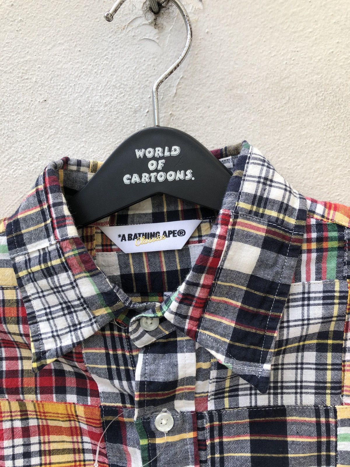 Bape VTG A Bathing Ape Japan Multi Color Patchwork Button Shirt Size US S / EU 44-46 / 1 - 3 Thumbnail