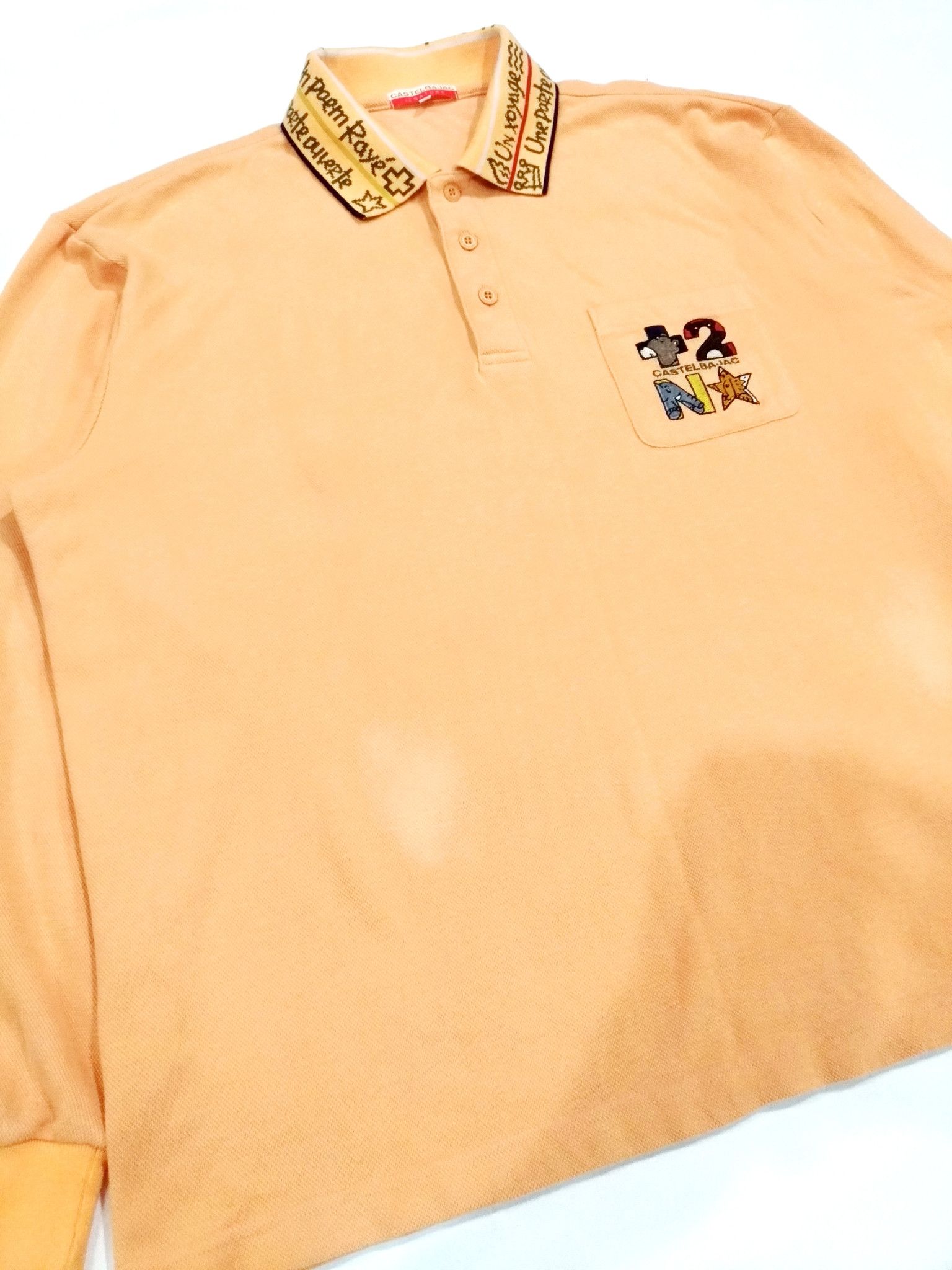 Designer × Jean Charles De Castelbajac RARE! VTG CASTELBAJAC +2 NATURE L/SLEEVE POLO SHIRT Size US XXL / EU 58 / 5 - 3 Thumbnail