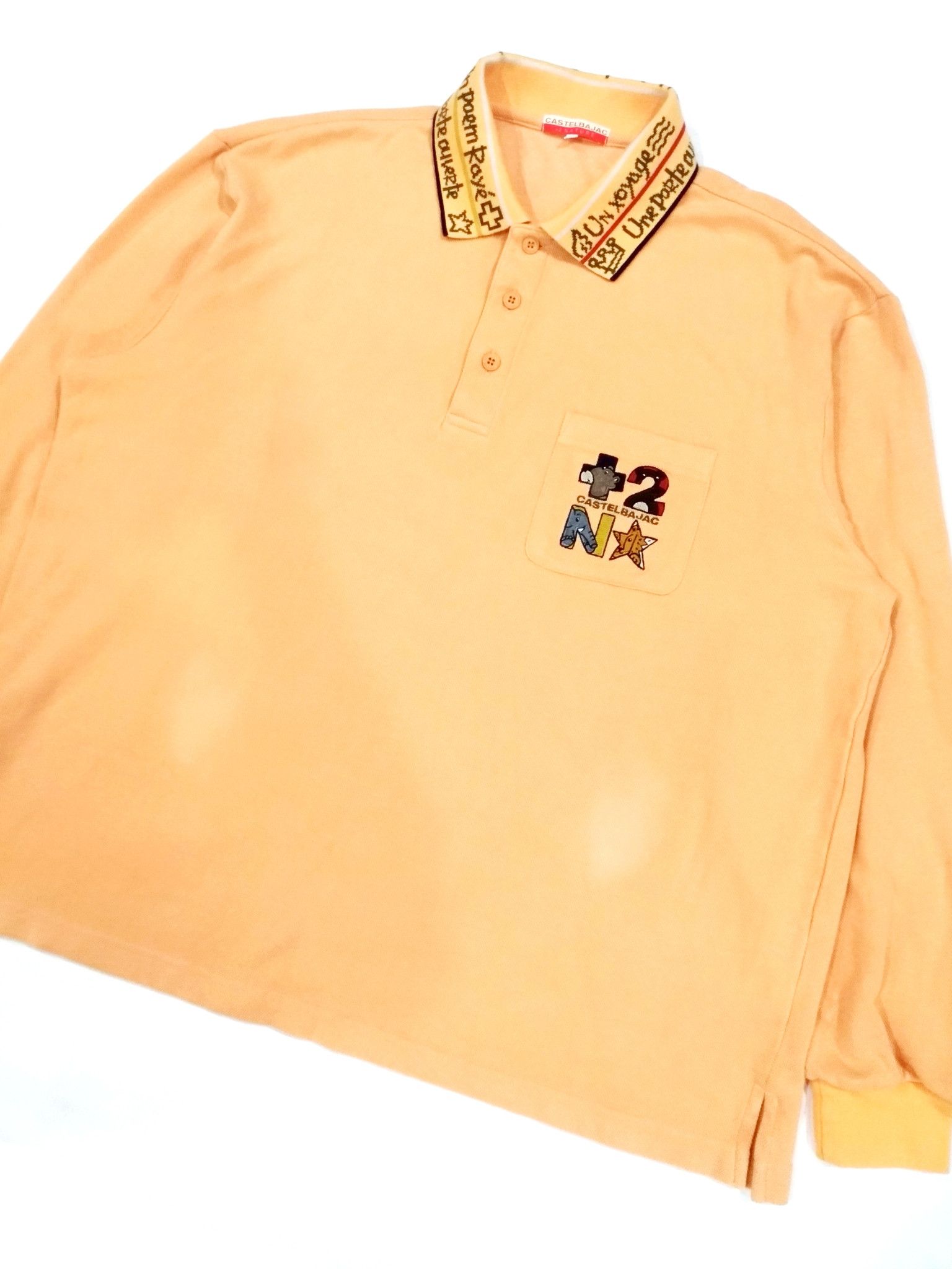 Designer × Jean Charles De Castelbajac RARE! VTG CASTELBAJAC +2 NATURE L/SLEEVE POLO SHIRT Size US XXL / EU 58 / 5 - 2 Thumbnail