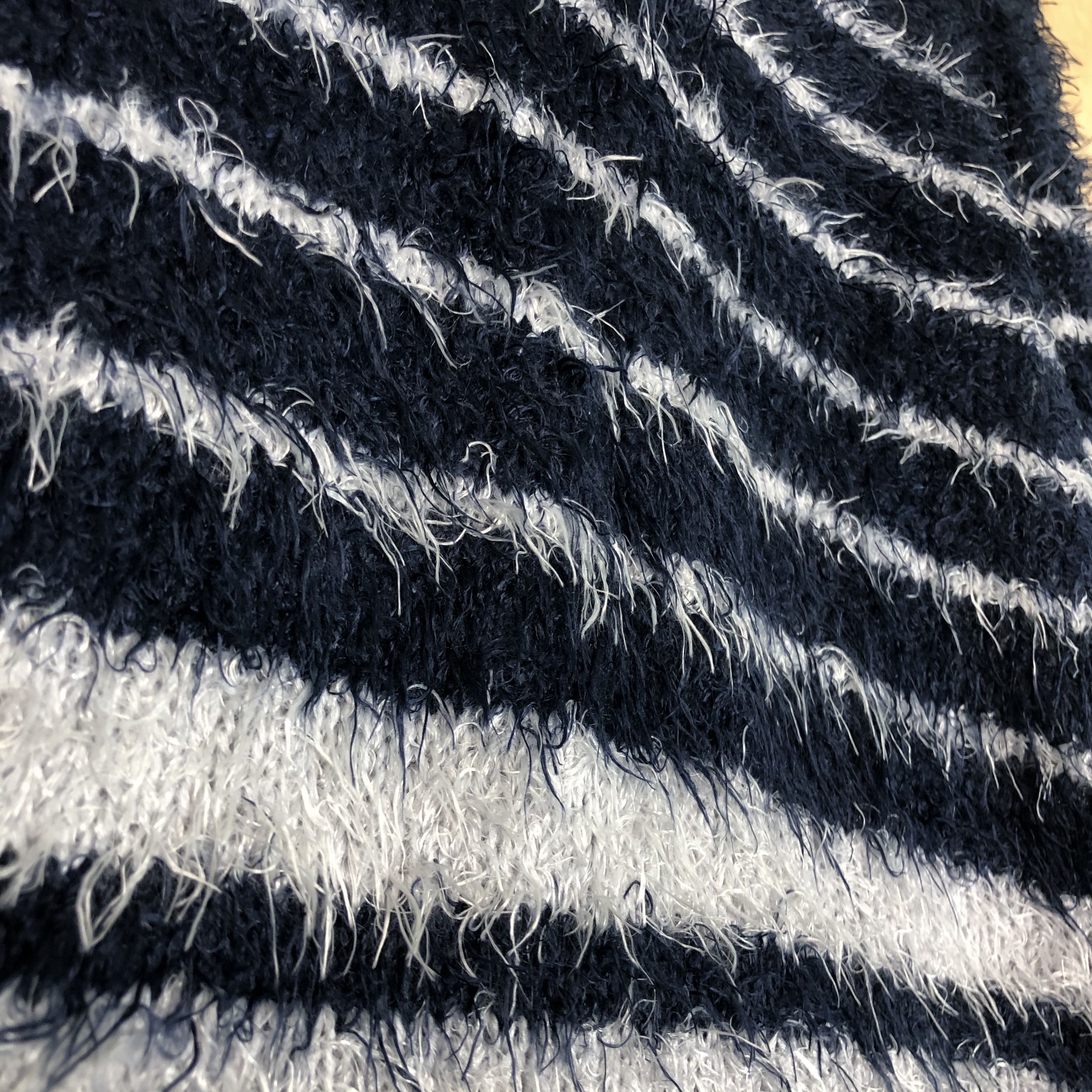 OVER THE STRiPES DLL Enjoliver Mohair fur shagg shaggy knitwear #c029 Size US M / EU 48-50 / 2 - 5 Thumbnail