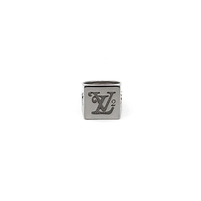 Louis Vuitton x Nigo Squared Strass Ring Silver in Silver Metal