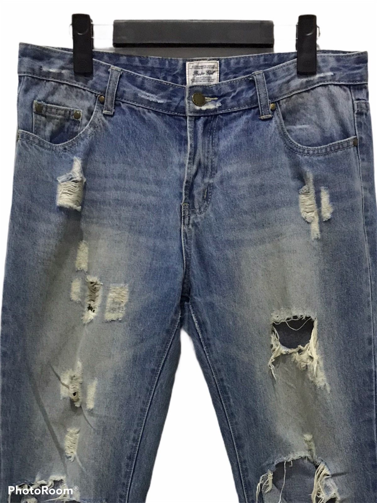 Japanese Brand Retro girl Distressed denim jeans Size 32 Size US 32 / EU 48 - 2 Thumbnail