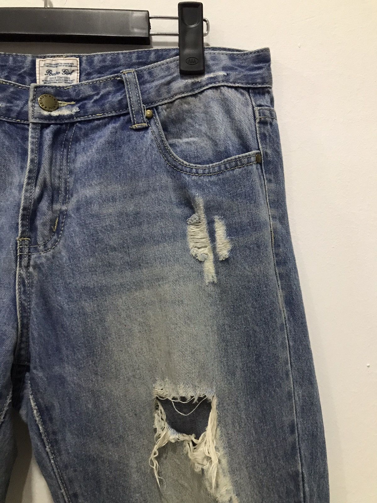 Japanese Brand Retro girl Distressed denim jeans Size 32 Size US 32 / EU 48 - 4 Thumbnail