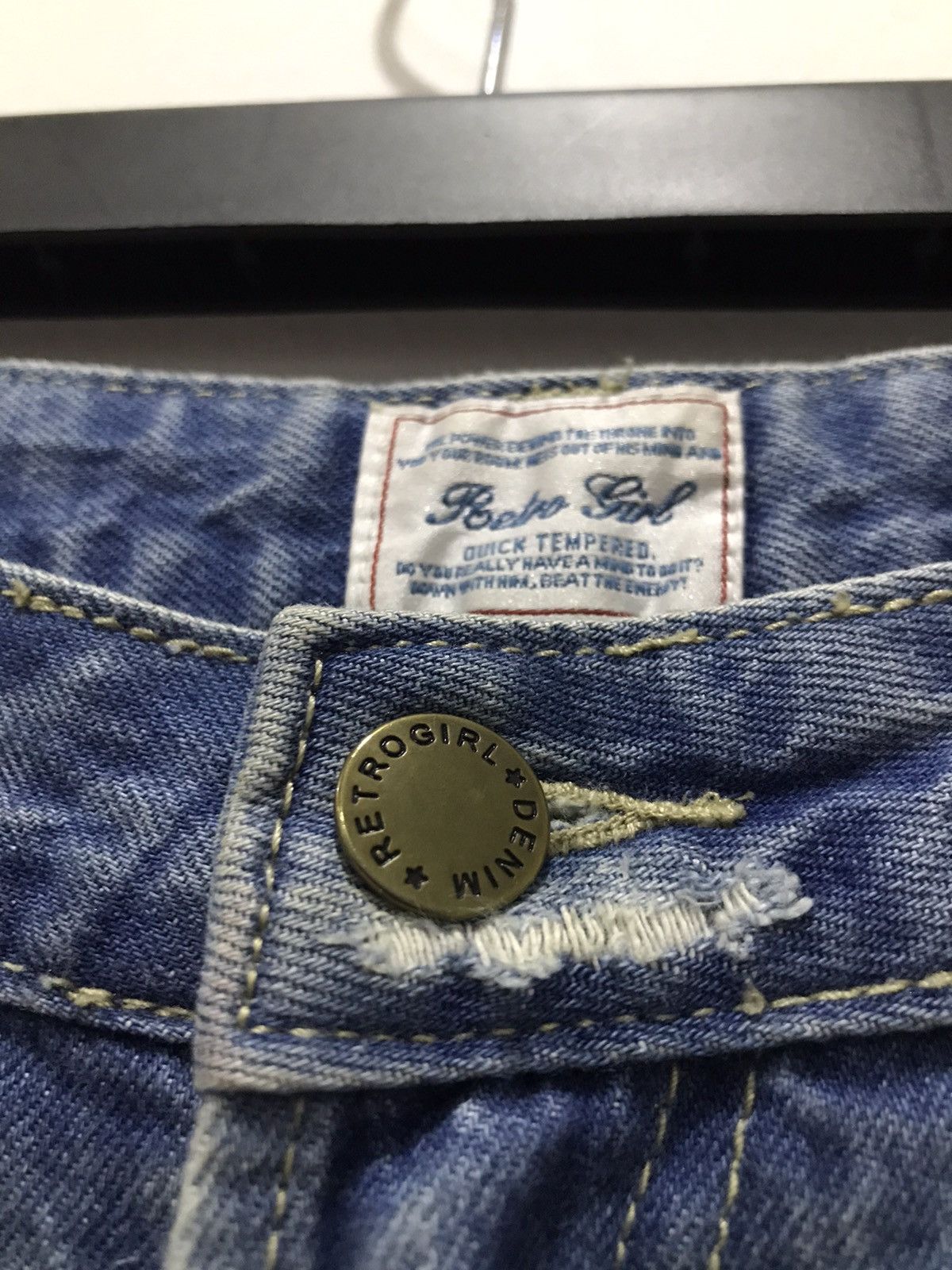 Japanese Brand Retro girl Distressed denim jeans Size 32 Size US 32 / EU 48 - 8 Thumbnail