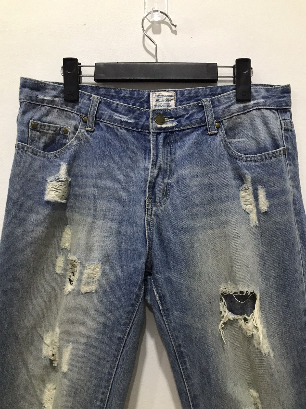 Japanese Brand Retro girl Distressed denim jeans Size 32 Size US 32 / EU 48 - 3 Thumbnail