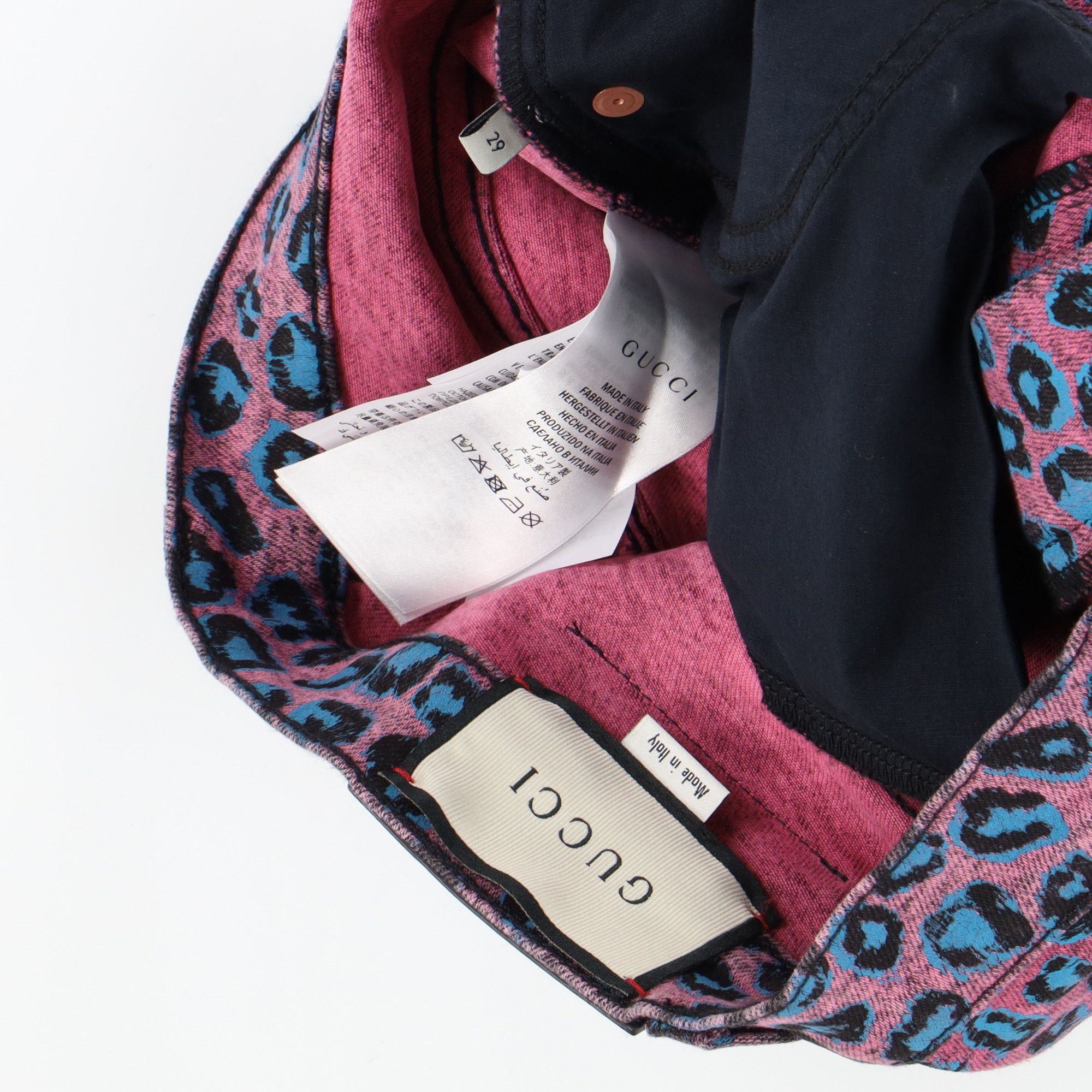 Gucci Pink Leopard Print Stretch Skinny Jeans Size US 29 - 9 Thumbnail