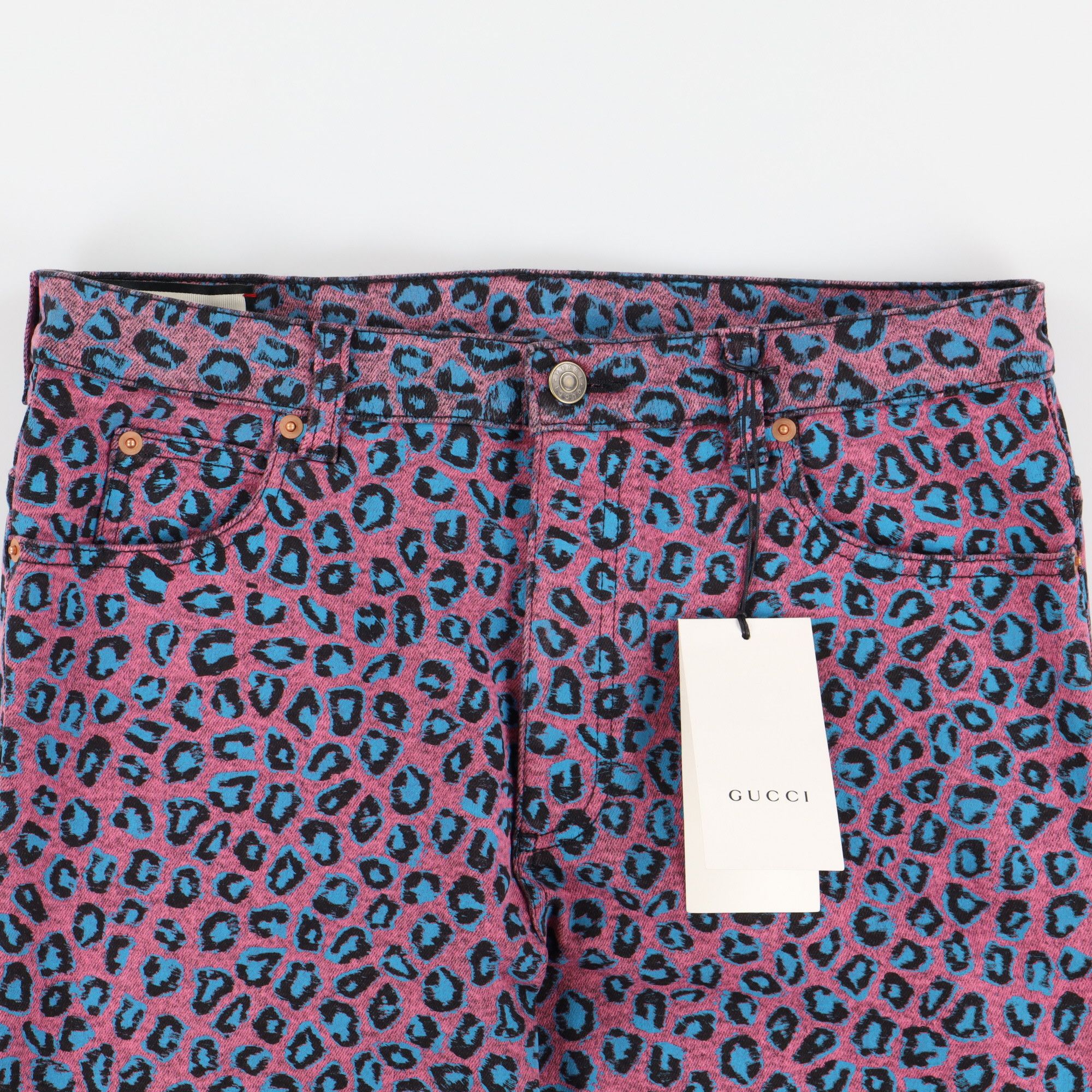 Gucci Pink Leopard Print Stretch Skinny Jeans Size US 29 - 7 Thumbnail
