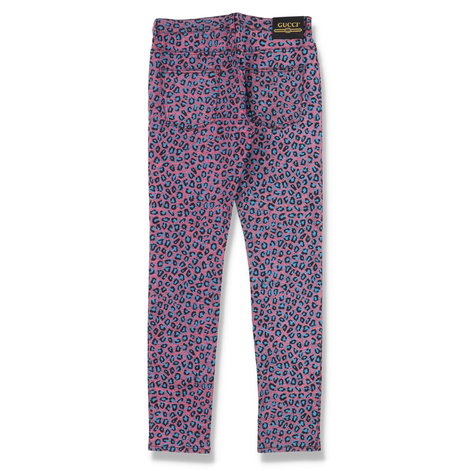 Gucci Pink Leopard Print Stretch Skinny Jeans Size US 29 - 10 Thumbnail