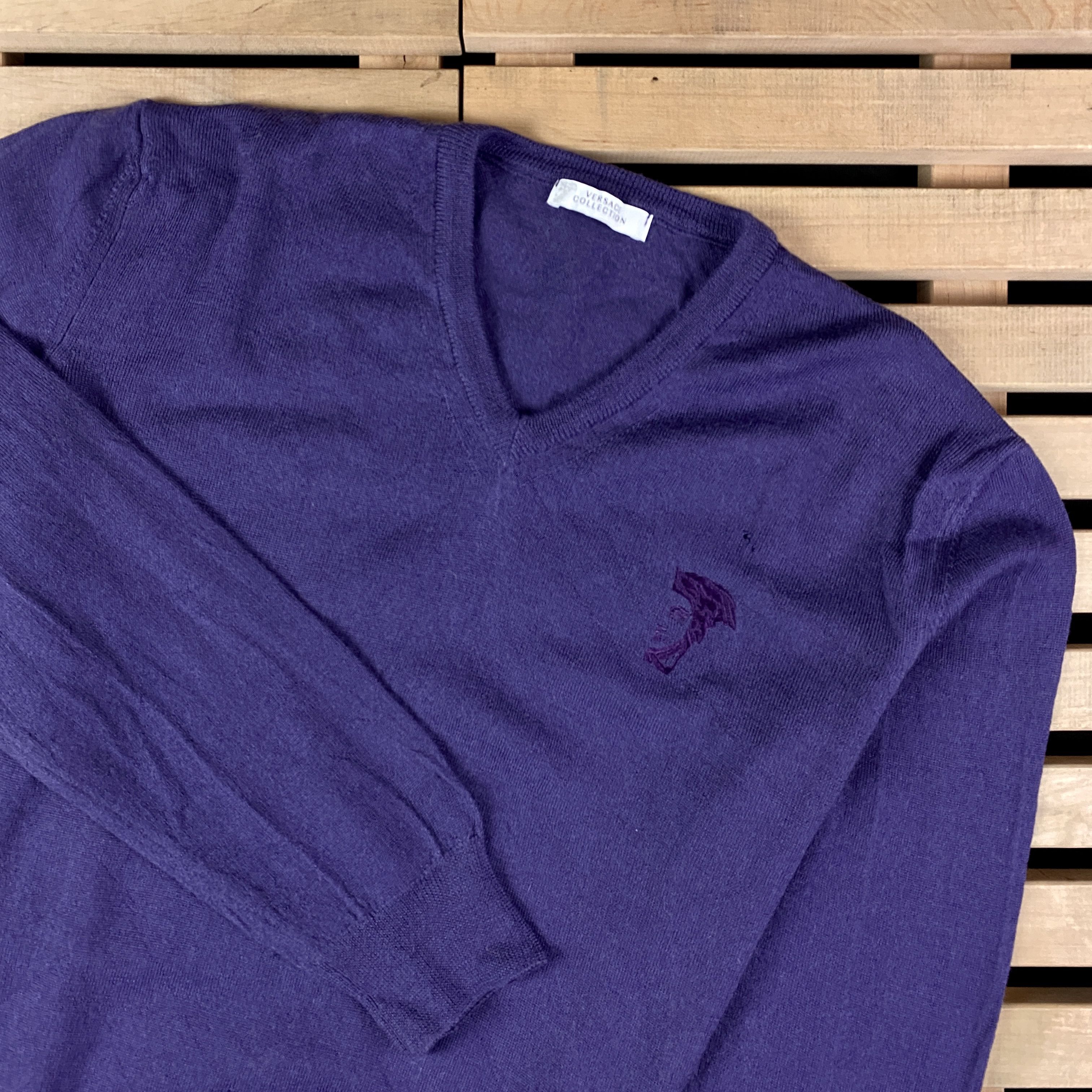 Versace Mens Sweater Jumper V Neck Versace Size L Wool Size US L / EU 52-54 / 3 - 2 Thumbnail