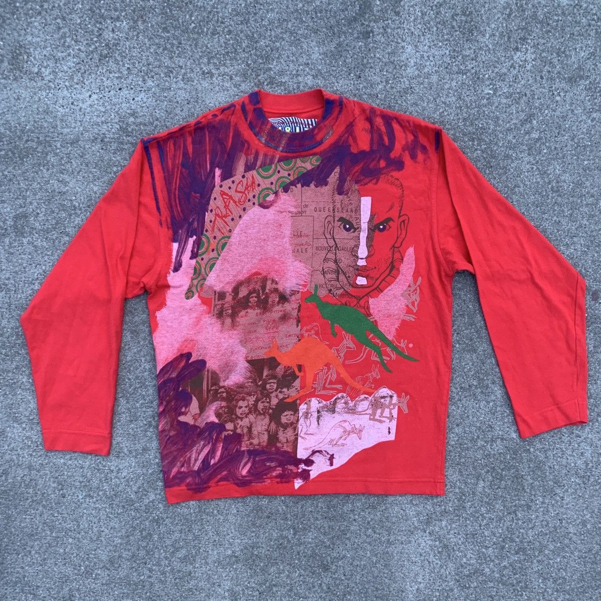 image of W Lt x W Lt Walter Van Beirendonck 90’S Wild & Lethal Trash Long Sleeve in Red, Men's (Size XL)