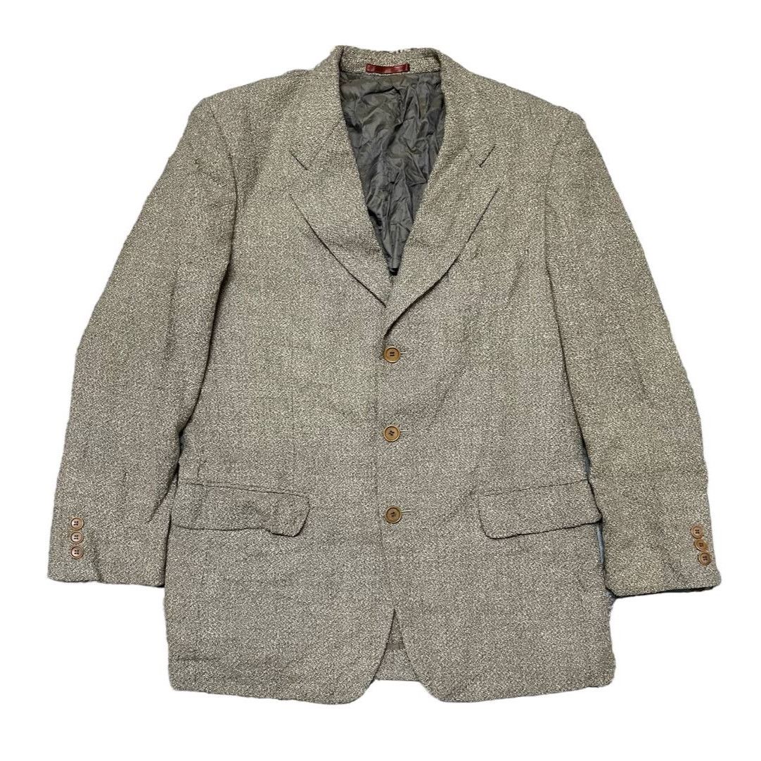 Yves Saint Laurent Vintage YSL Yves Saint Laurent Pour Homme Wool Coat Blazer Size US M / EU 48-50 / 2 - 1 Thumbnail