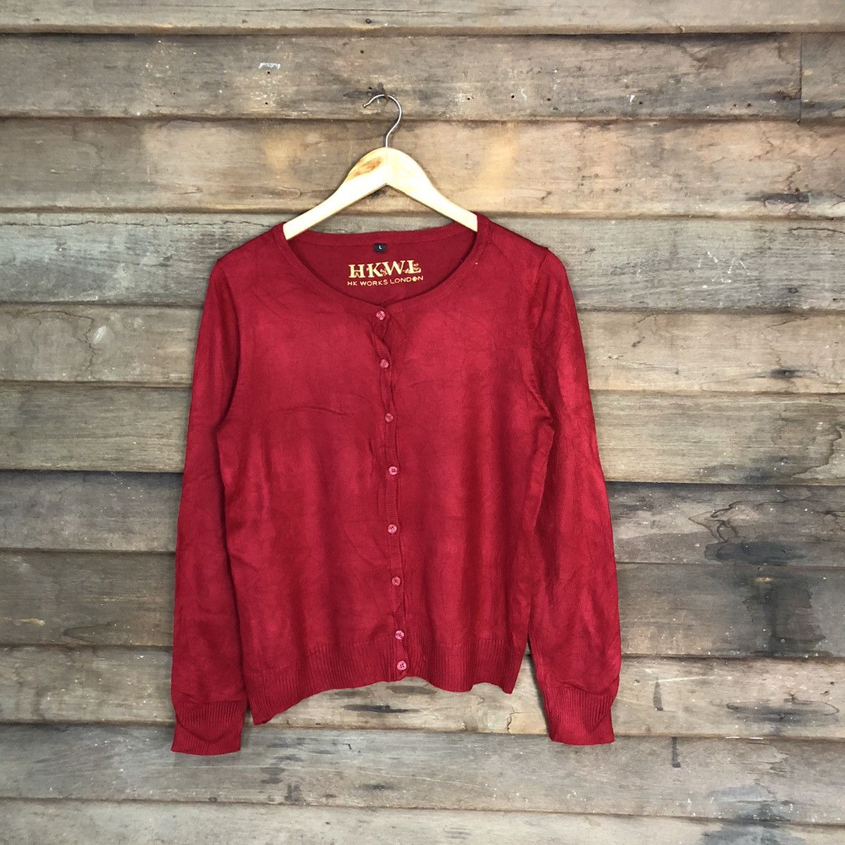 Japanese Brand HKW London Maroon Patterned Cardigans #7276 Size M / US 6-8 / IT 42-44 - 1 Thumbnail