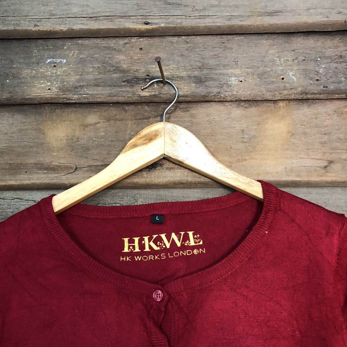 Japanese Brand HKW London Maroon Patterned Cardigans #7276 Size M / US 6-8 / IT 42-44 - 4 Thumbnail