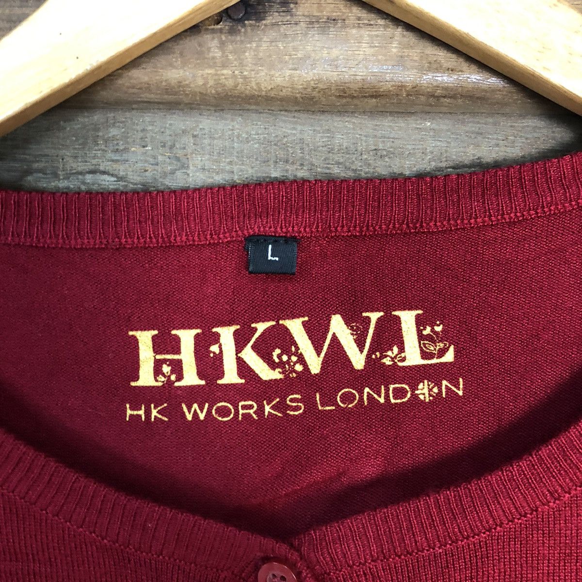 Japanese Brand HKW London Maroon Patterned Cardigans #7276 Size M / US 6-8 / IT 42-44 - 7 Thumbnail