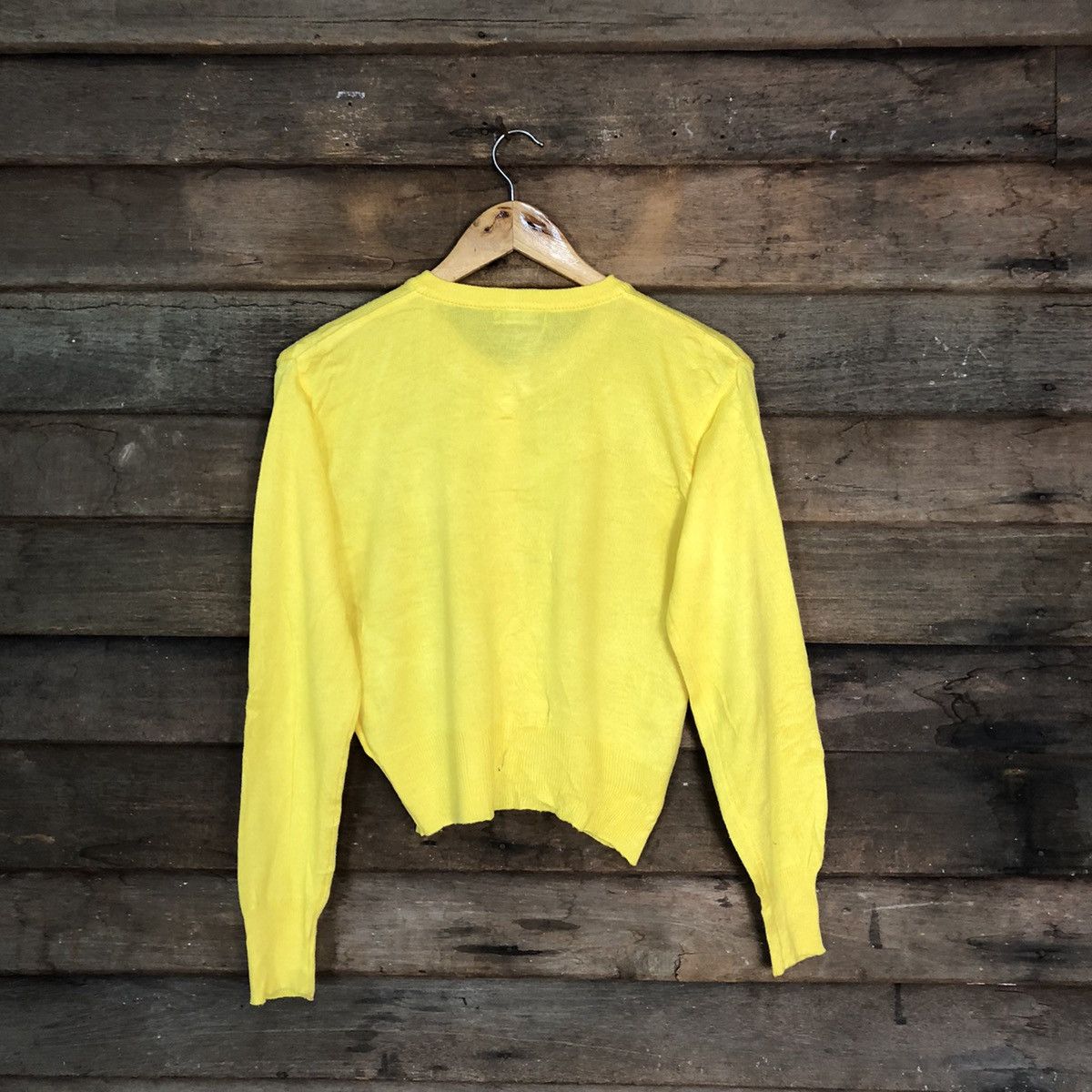 Japanese Brand Melme Yellow Patterned Cardigans #7275 Size M / US 6-8 / IT 42-44 - 9 Thumbnail