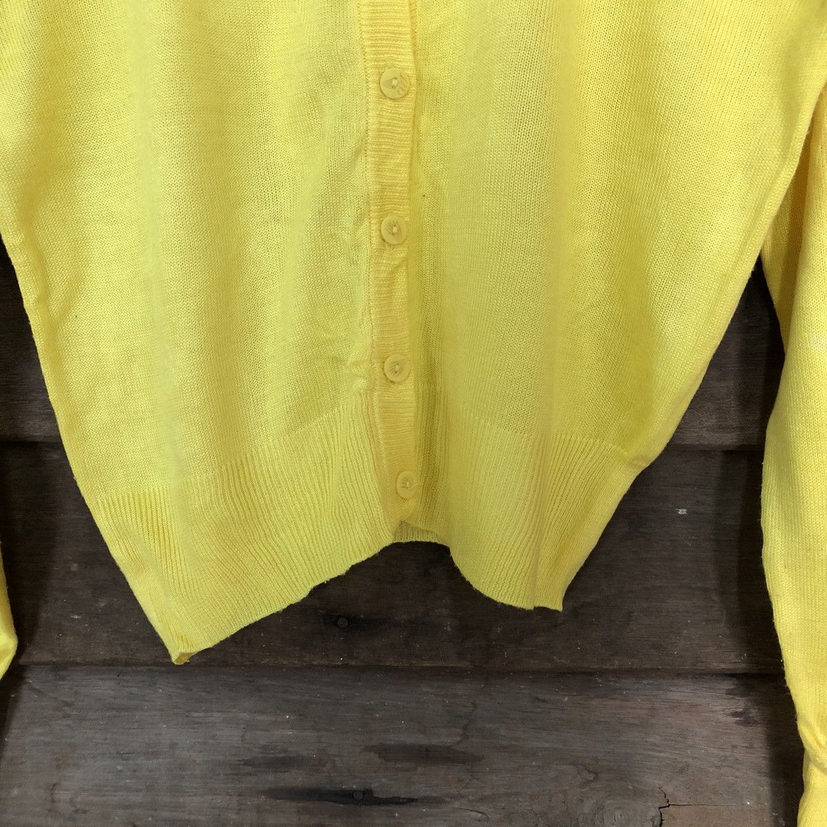 Japanese Brand Melme Yellow Patterned Cardigans #7275 Size M / US 6-8 / IT 42-44 - 6 Thumbnail