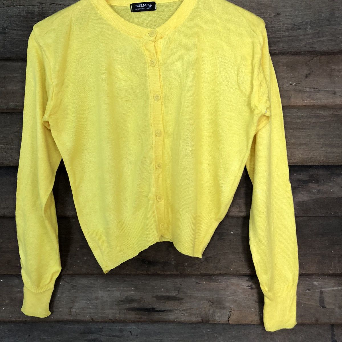 Japanese Brand Melme Yellow Patterned Cardigans #7275 Size M / US 6-8 / IT 42-44 - 3 Thumbnail