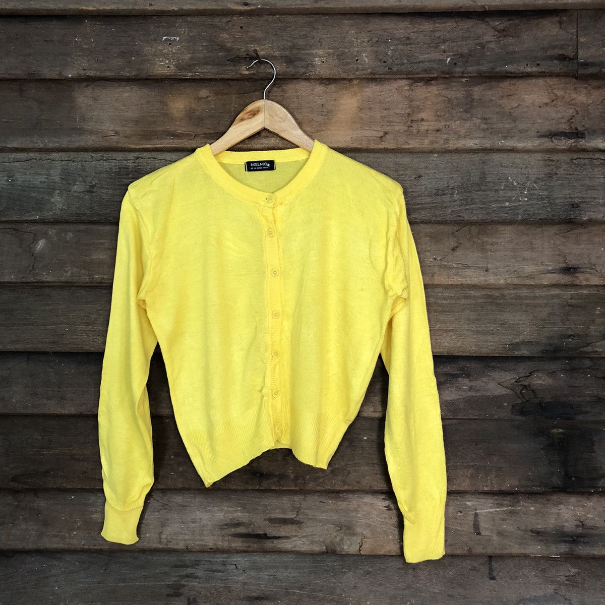 Japanese Brand Melme Yellow Patterned Cardigans #7275 Size M / US 6-8 / IT 42-44 - 1 Thumbnail