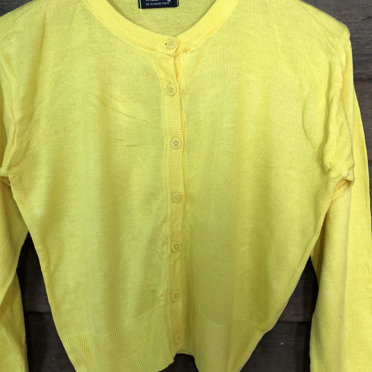 Japanese Brand Melme Yellow Patterned Cardigans #7275 Size M / US 6-8 / IT 42-44 - 5 Thumbnail