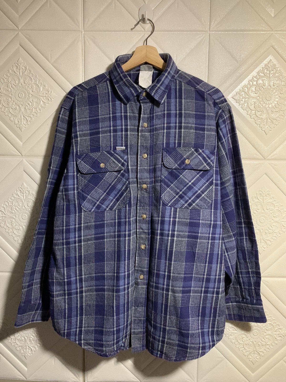 Carhartt Vintage Carhartt Flannel Shirt Made In USA Size US L / EU 52-54 / 3 - 1 Thumbnail