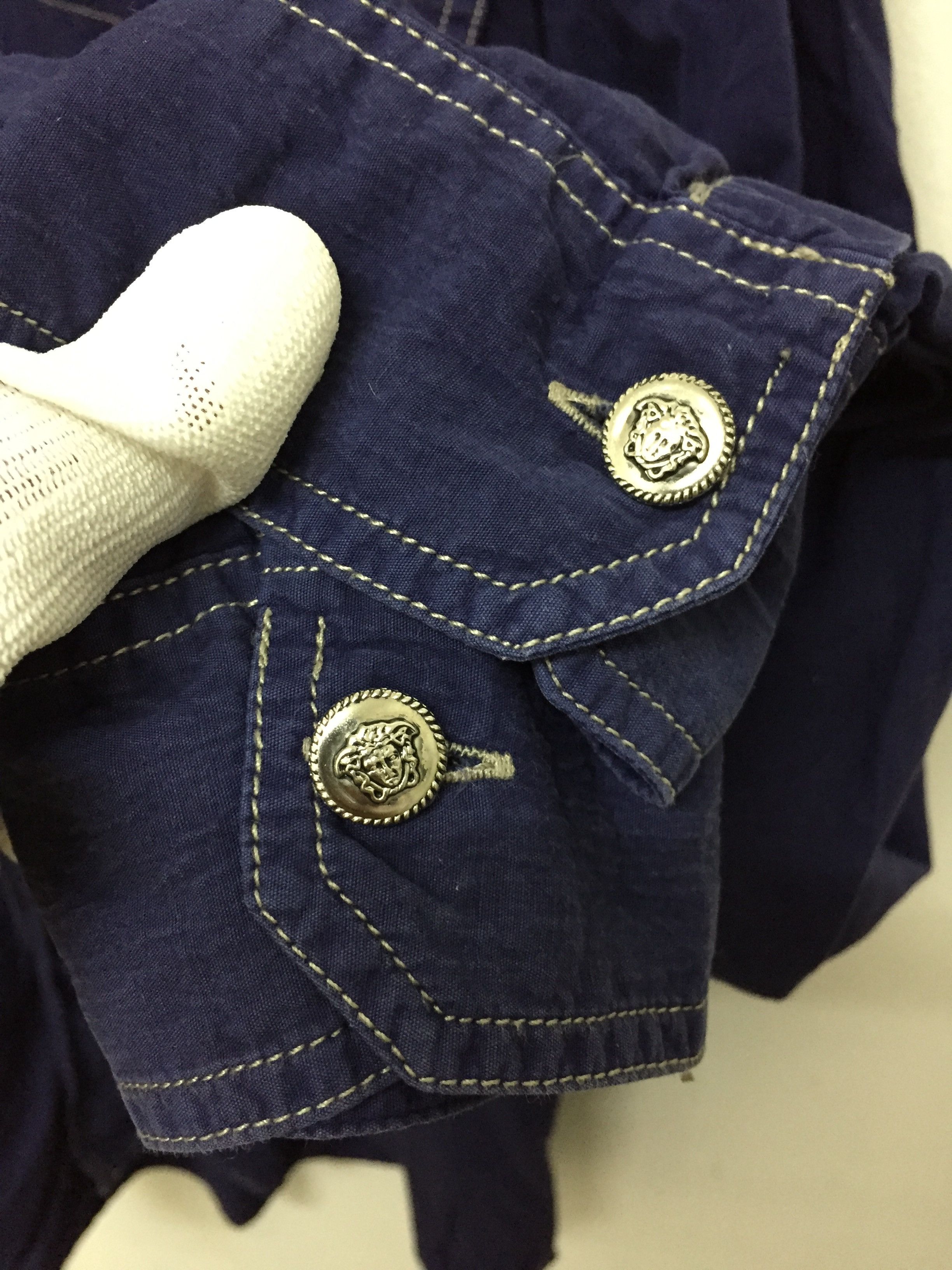 Versace × Versace Jeans Couture × Vintage 90's VERSACE Contrast stitch Medusa Head Button Button Down Size US XL / EU 56 / 4 - 7 Thumbnail