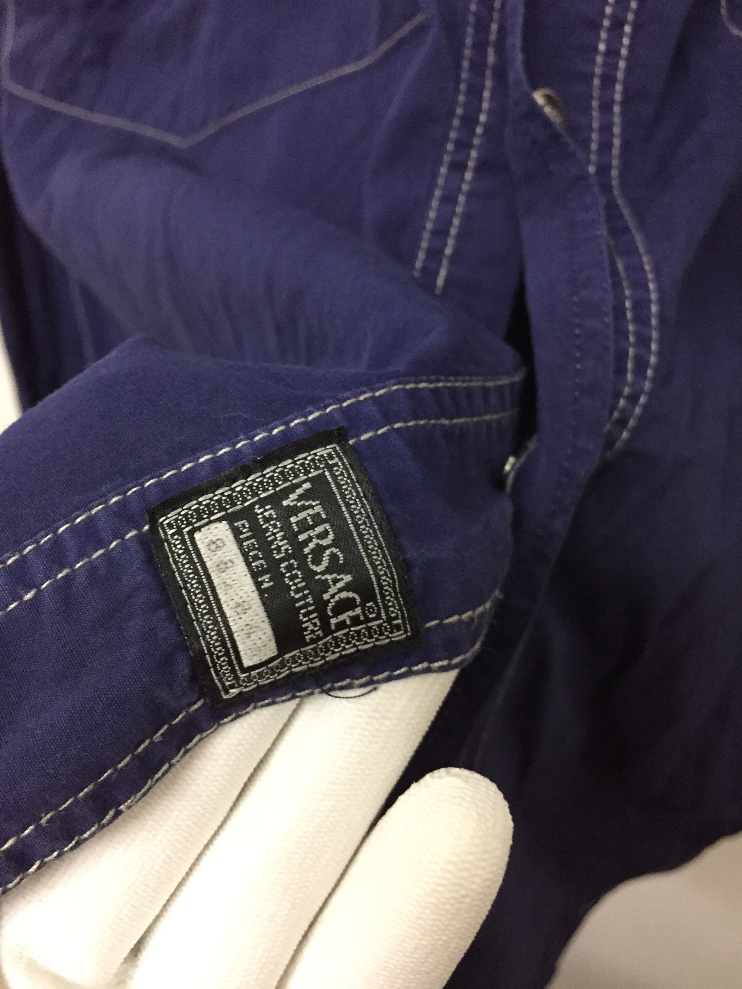 Versace × Versace Jeans Couture × Vintage 90's VERSACE Contrast stitch Medusa Head Button Button Down Size US XL / EU 56 / 4 - 8 Thumbnail