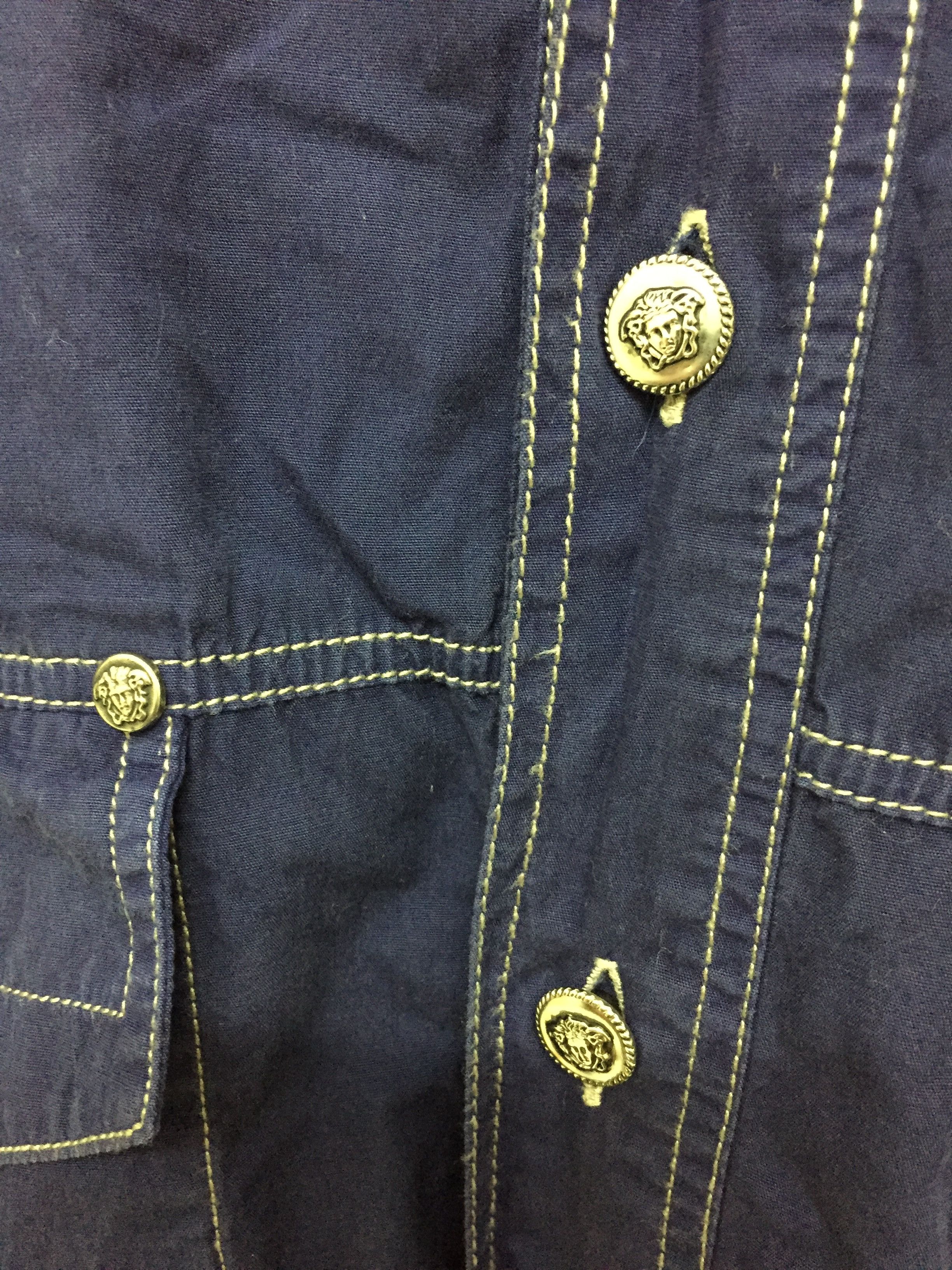 Versace × Versace Jeans Couture × Vintage 90's VERSACE Contrast stitch Medusa Head Button Button Down Size US XL / EU 56 / 4 - 5 Thumbnail
