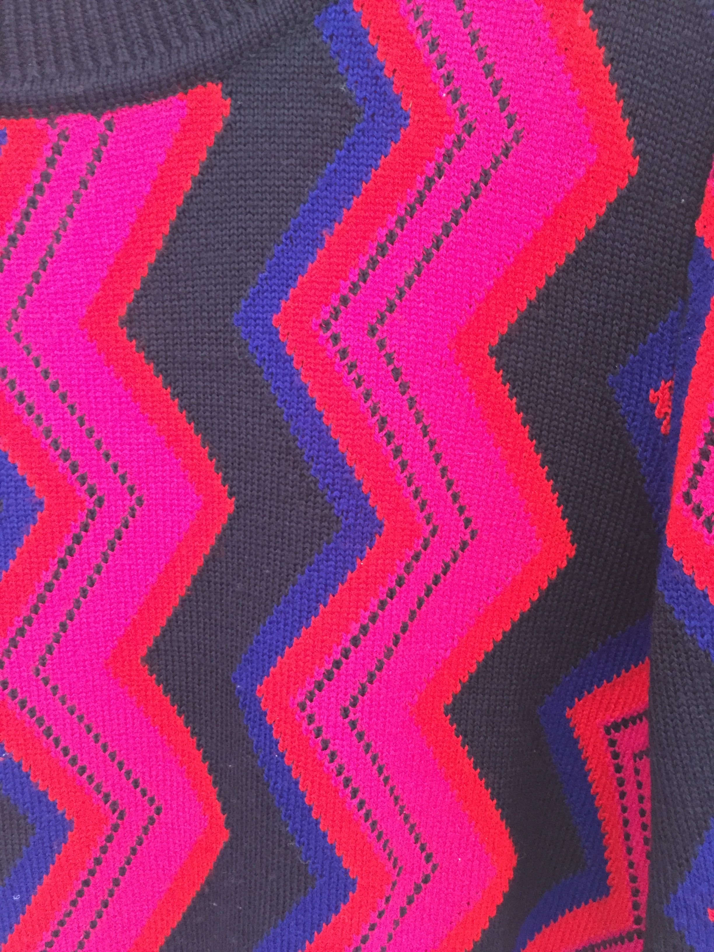 Yves Saint Laurent 90's YSL abstract herringbone pop knit Size M / US 6-8 / IT 42-44 - 6 Thumbnail